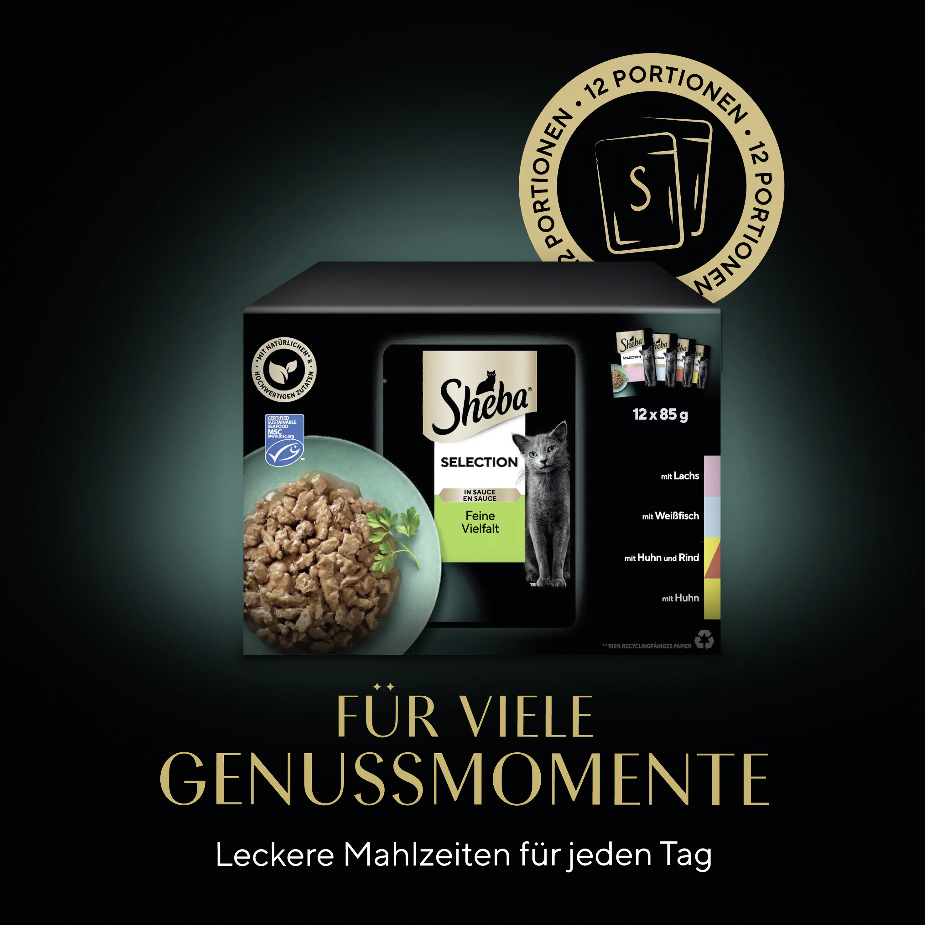 Sheba Selection in Sauce Katzennassfutter Adult 12 x 85 g Feine Vielfalt