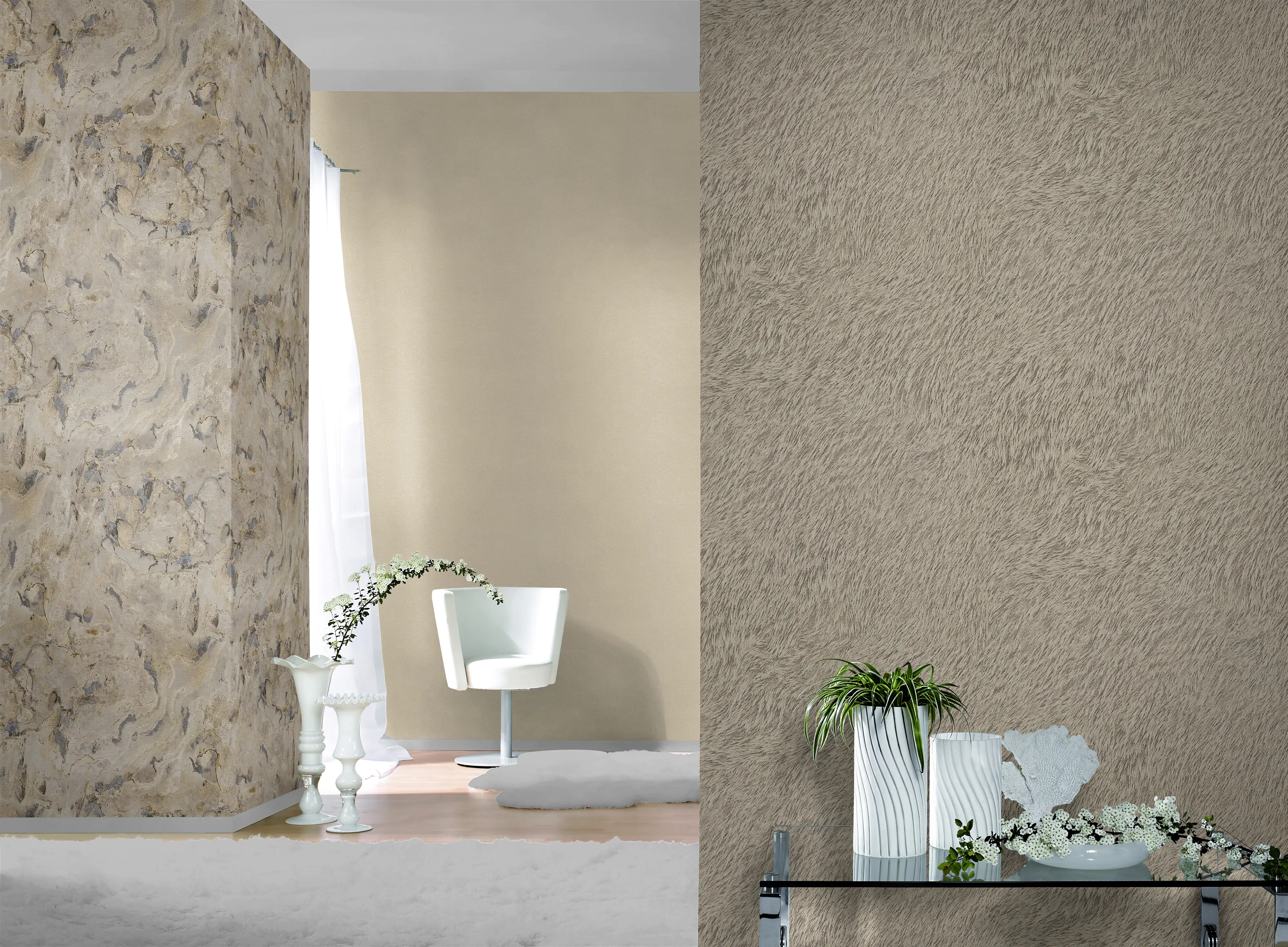 Rasch Vliestapete 514612 Selection, Steine beige-grau, 10,05 x 0,53 m