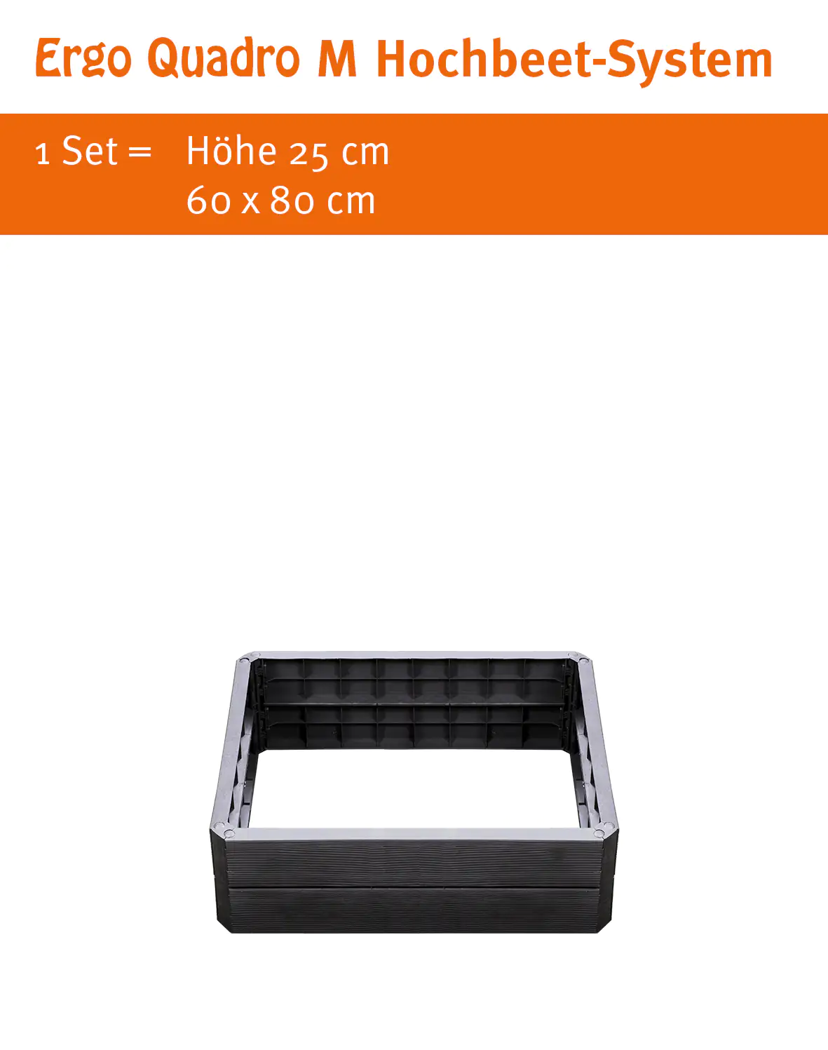 Garantia Hochbeet Ergo Quadro M 60 x 80 x 25 cm