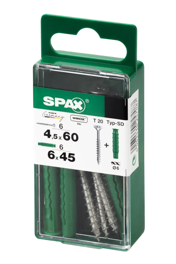 Spax Universalschrauben + Dübel 4.5 x 60 mm TX 20 - 6er Set