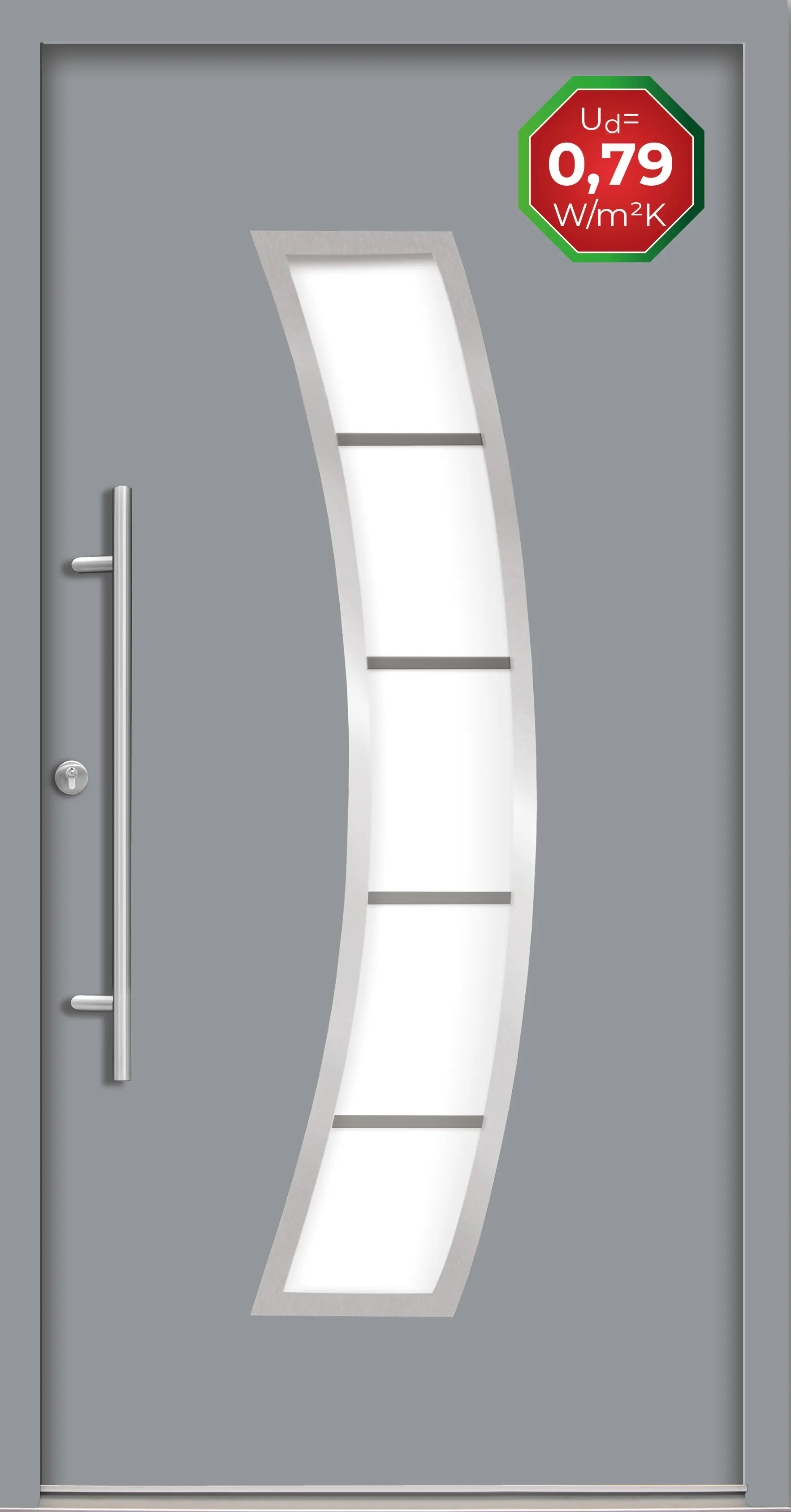 Splendoor Haustür Passivedoor Premium P14 Grau DIN Links 100 x 210 cm