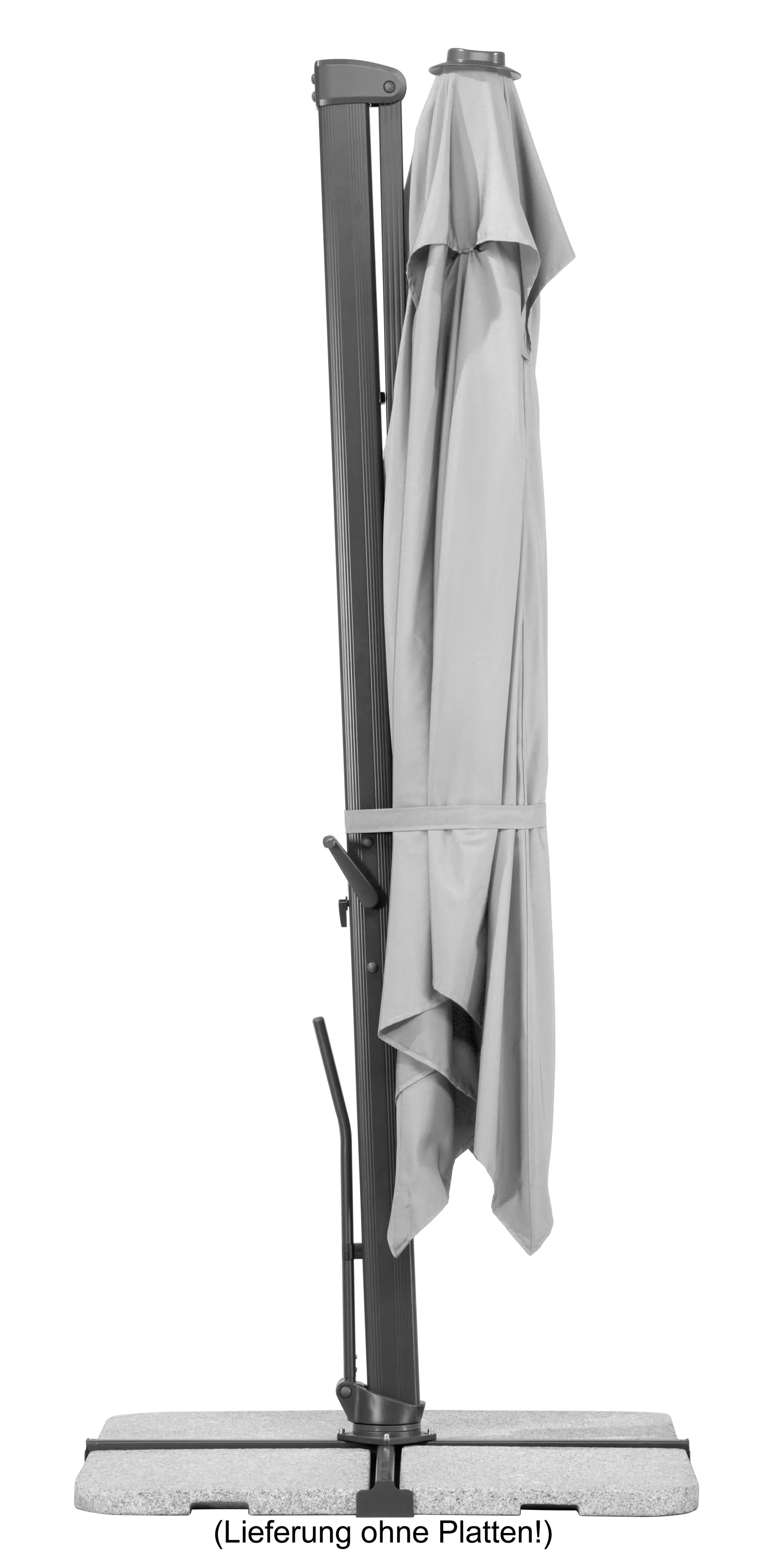 Schneider Ampelschirm Rhodos Smart silbergrau 300 x 300 cm inkl. Sonnenschirmhülle