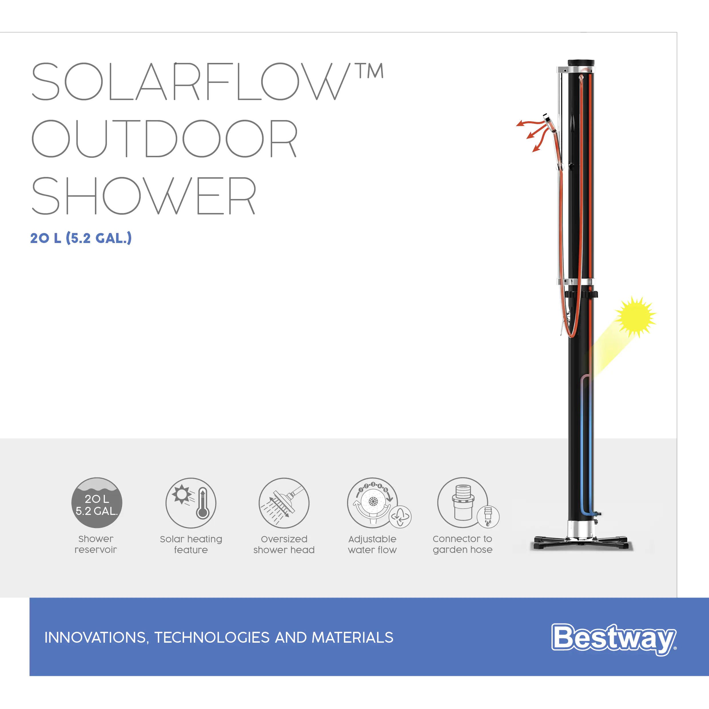 Bestway Gartendusche Solarflow 20 Liter