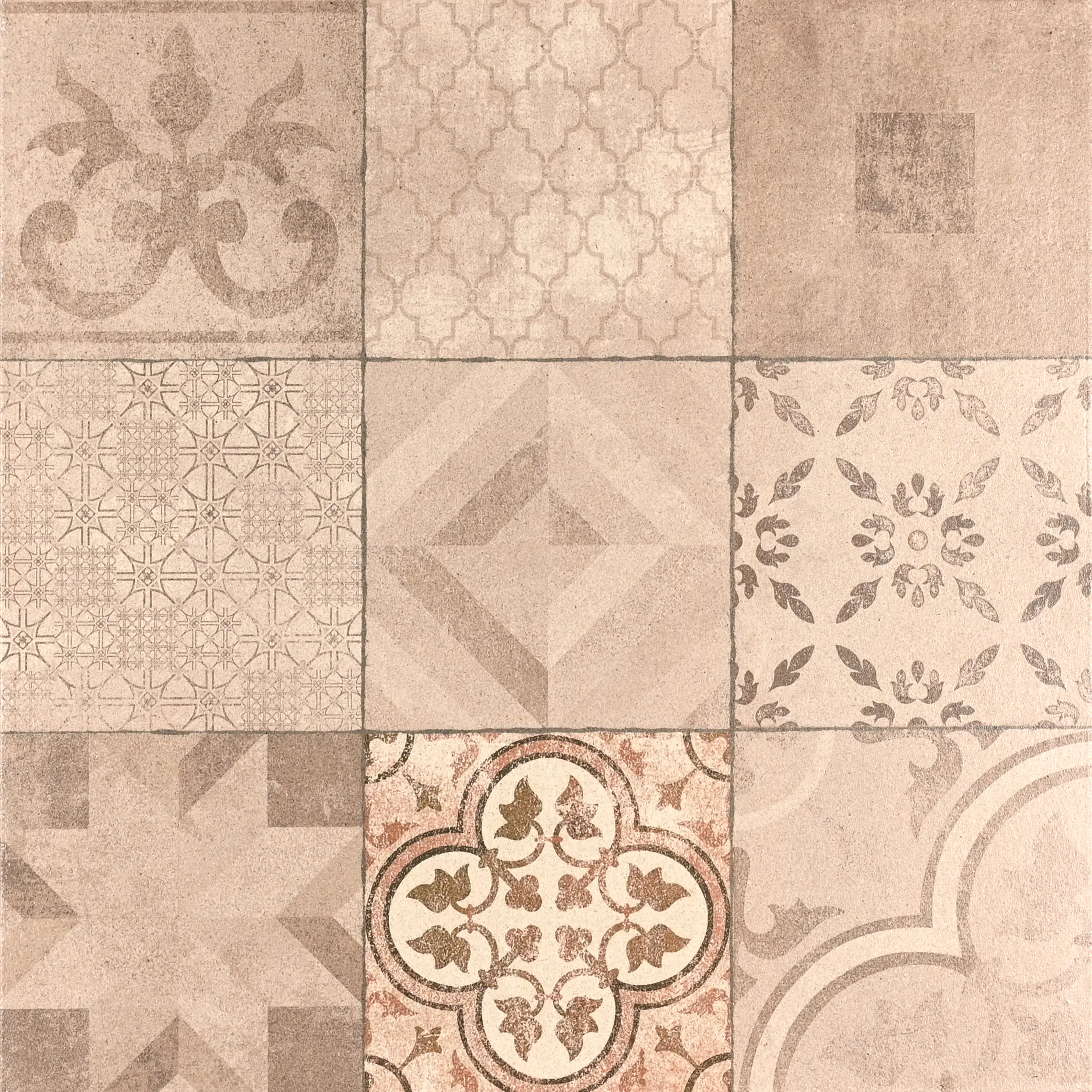 EHL Terrassenplatte Mosaik 60 x 60 x 4 cm braun beige