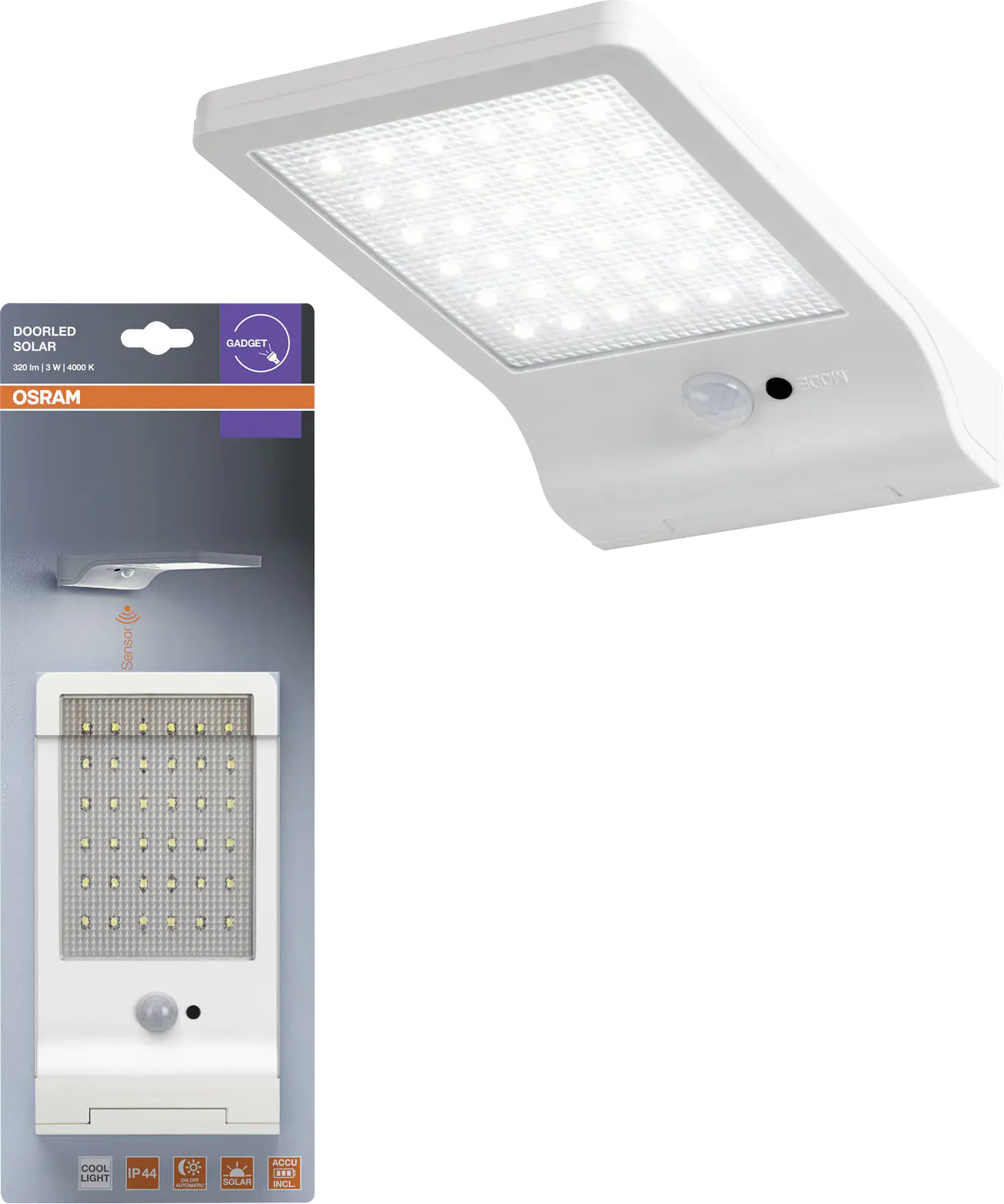 Osram LED-Außenleuchte Doorled Solar 19,2 cm kaltweiß weiß