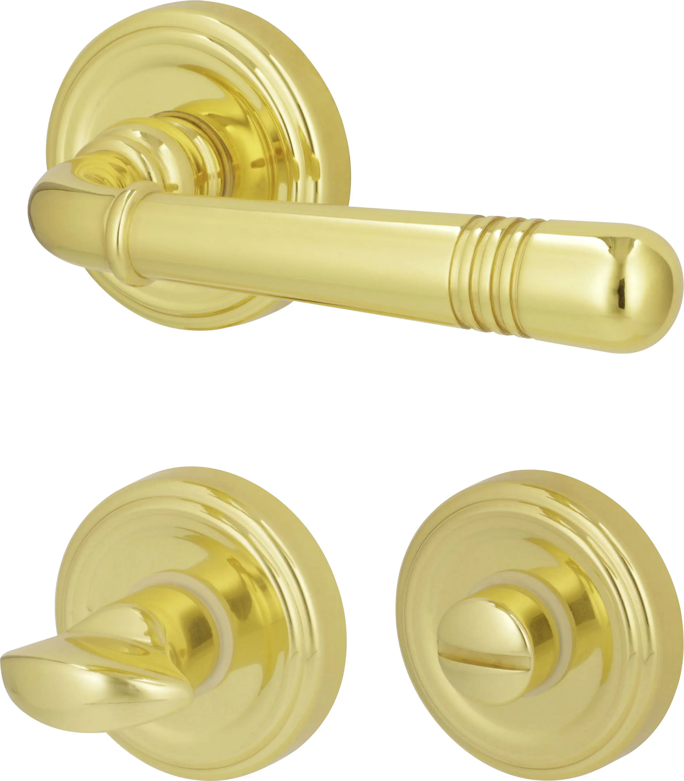 Südmetall WC-Türgriff-Garnitur Rosette Sale Messing poliert silber Ø 50 mm