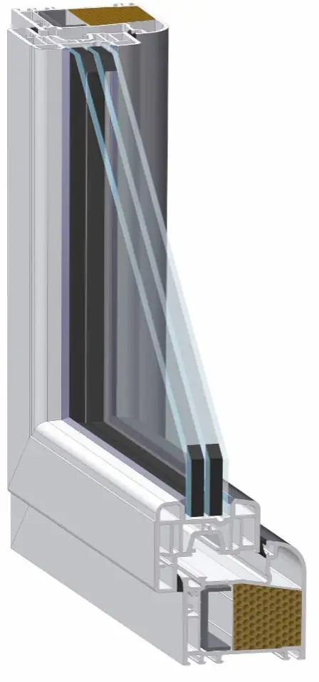 Meeth Fenster 60 x 55 cm DIN rechts 1 flügelig Dreh-Kipp weiß/ titan