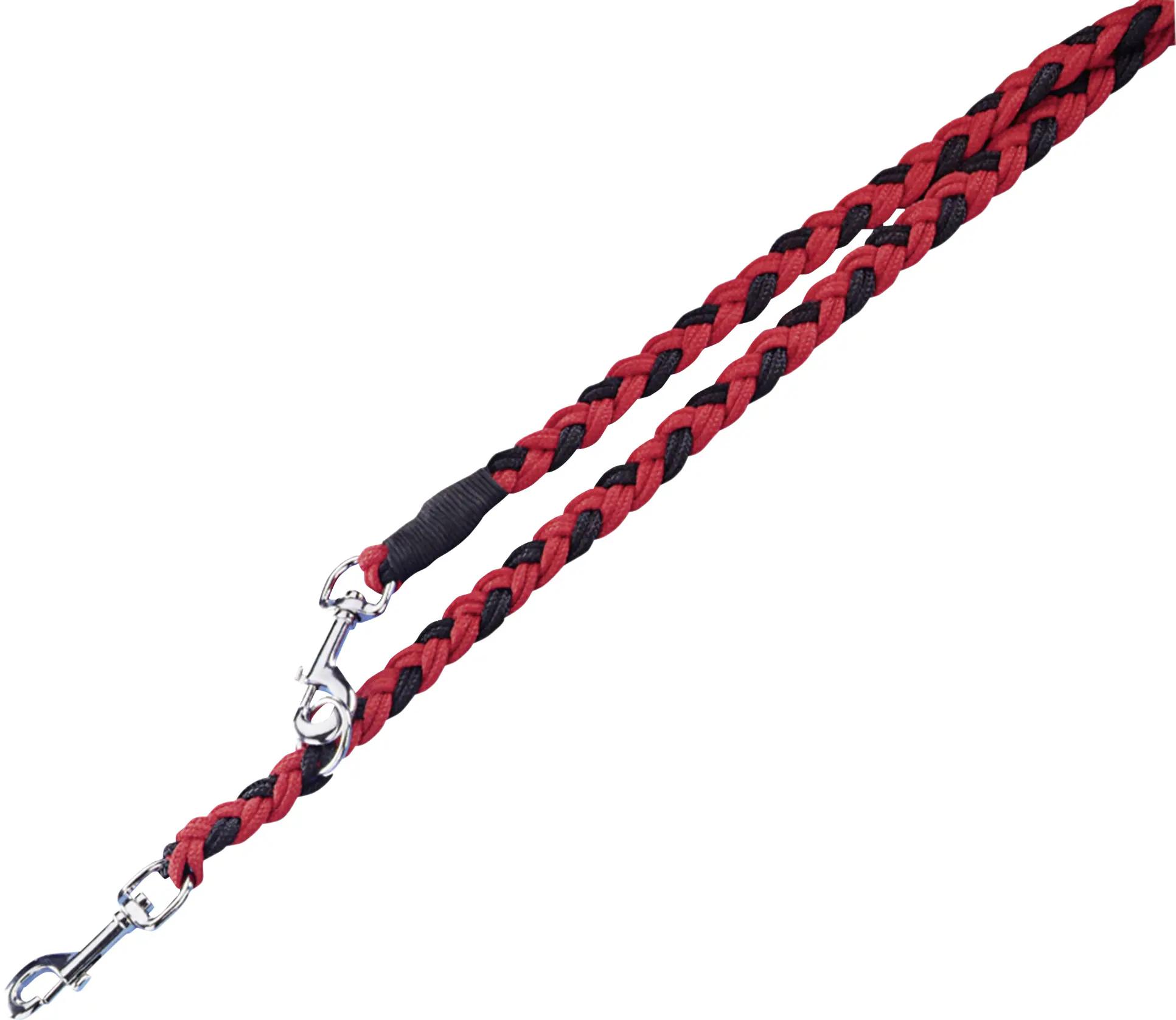 Nobby Hundeleine Führleine geflochten 2 m x 1,2 cm rot-schwarz
