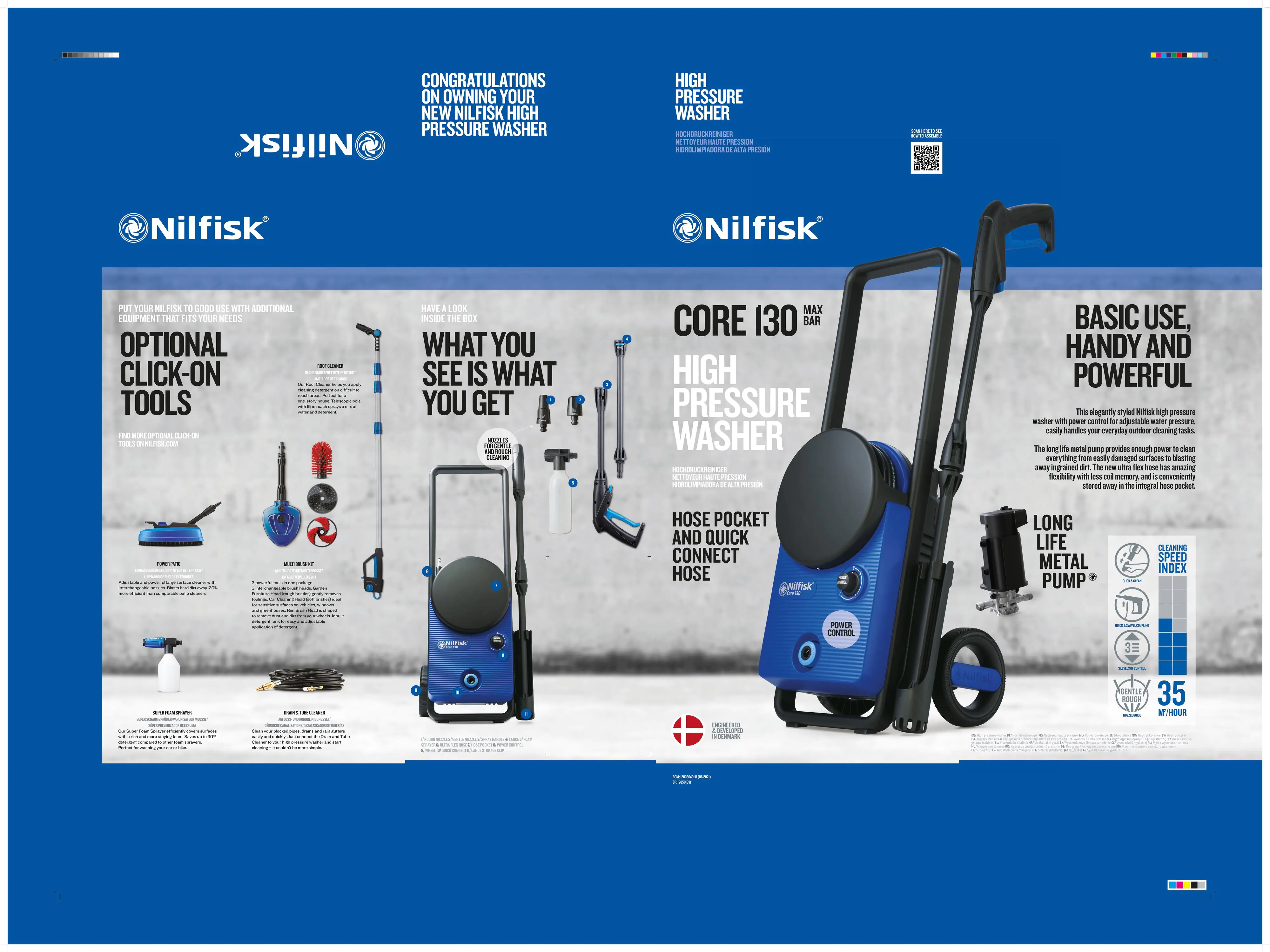 Nilfisk Hochdruckreiniger Core 130-6 Power Control PC 1500 W 135 bar 462 l/h