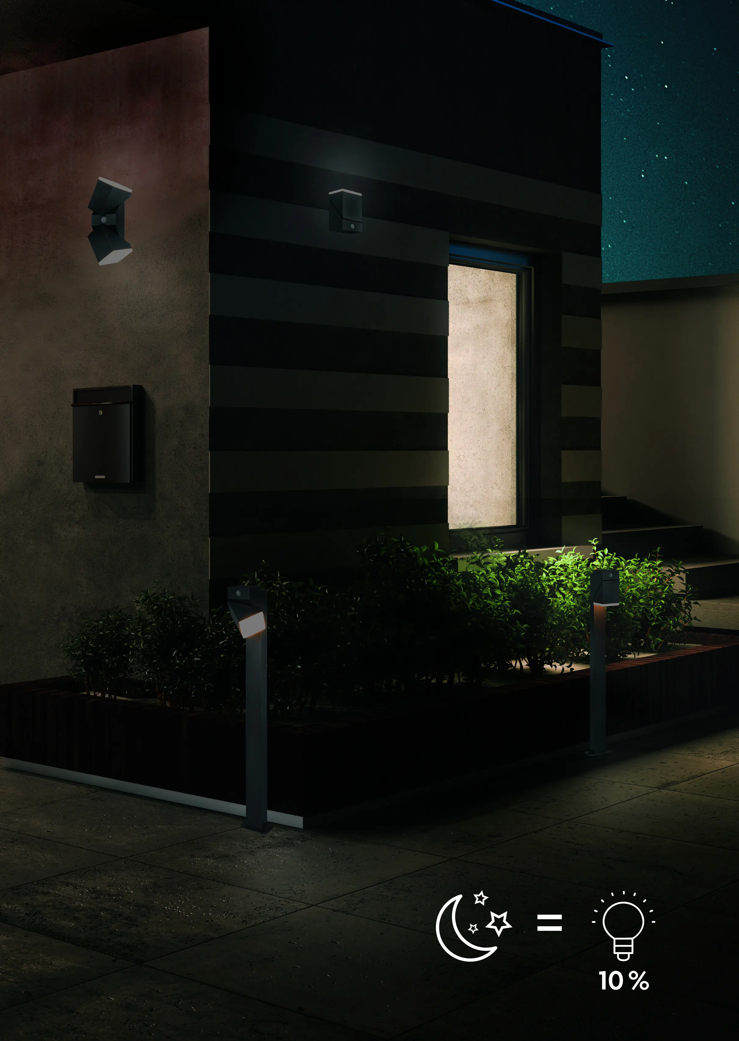 Trio LED Wandleuchte Avon innen/außen anthrazit standby 14W warmweiß