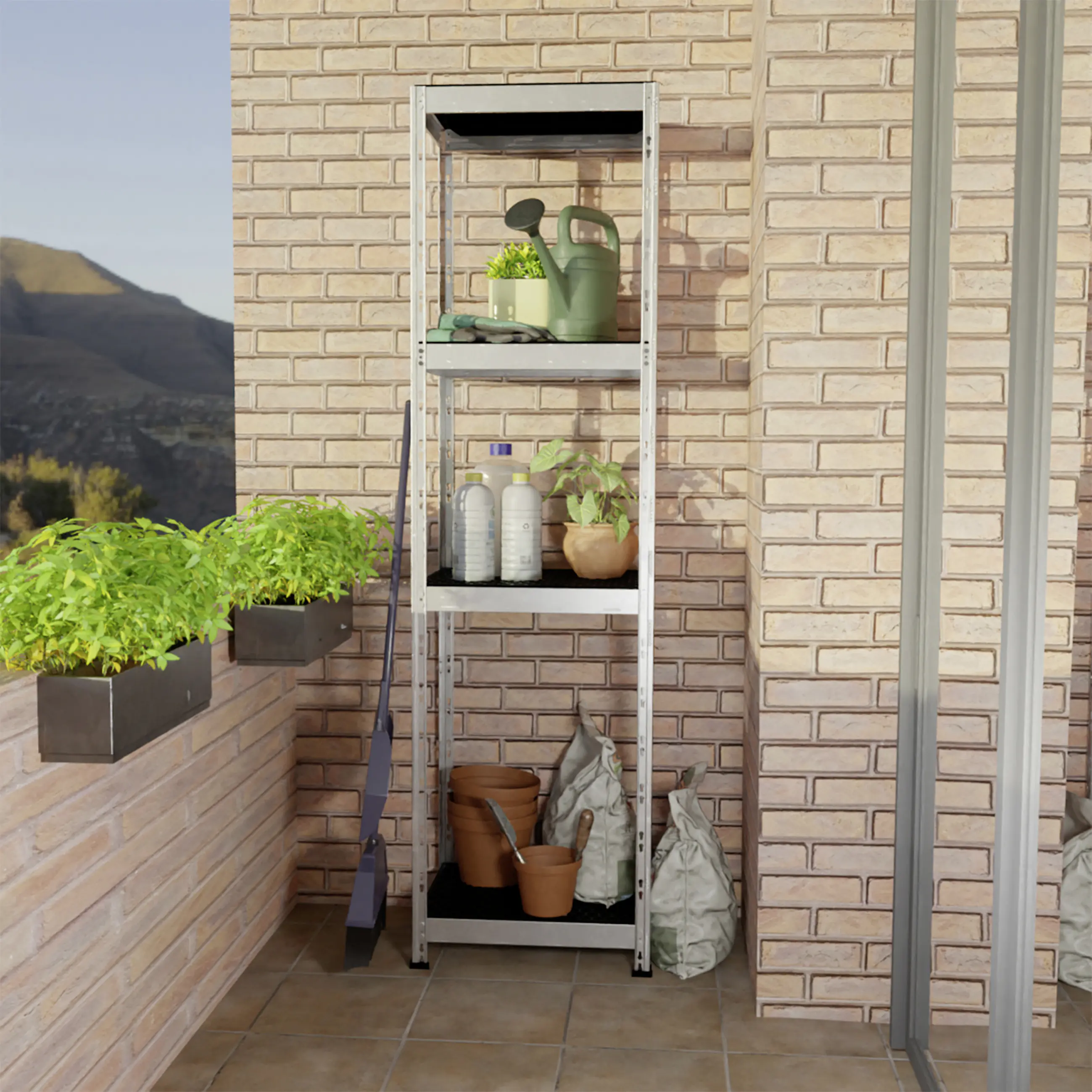 Ar Shelving Regal Rivet Allroad Kunststoff 180 x 50 cm 4 Böden 400 kg