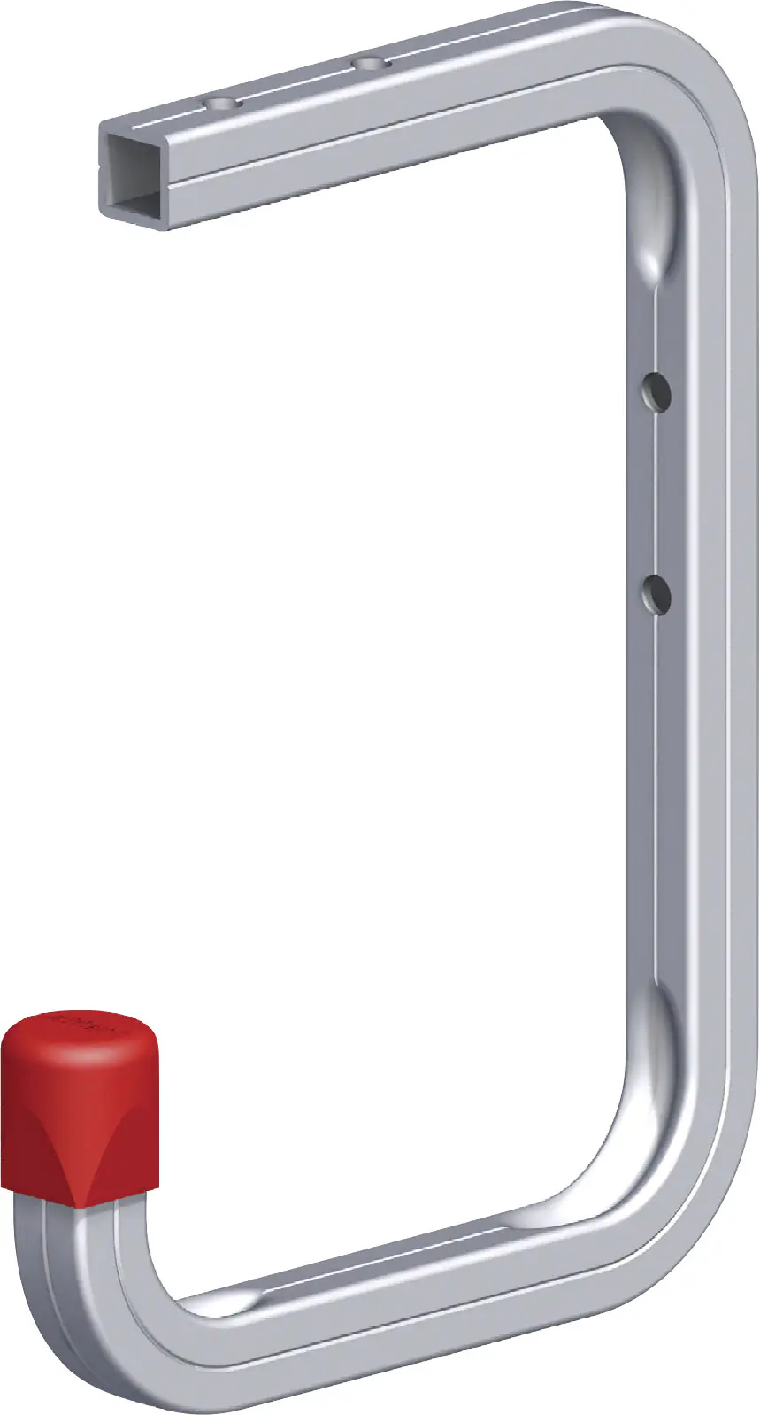 alfer Wand- und Deckenhaken 115 x 160 x 100 mm Aluminium roh Kappe rot