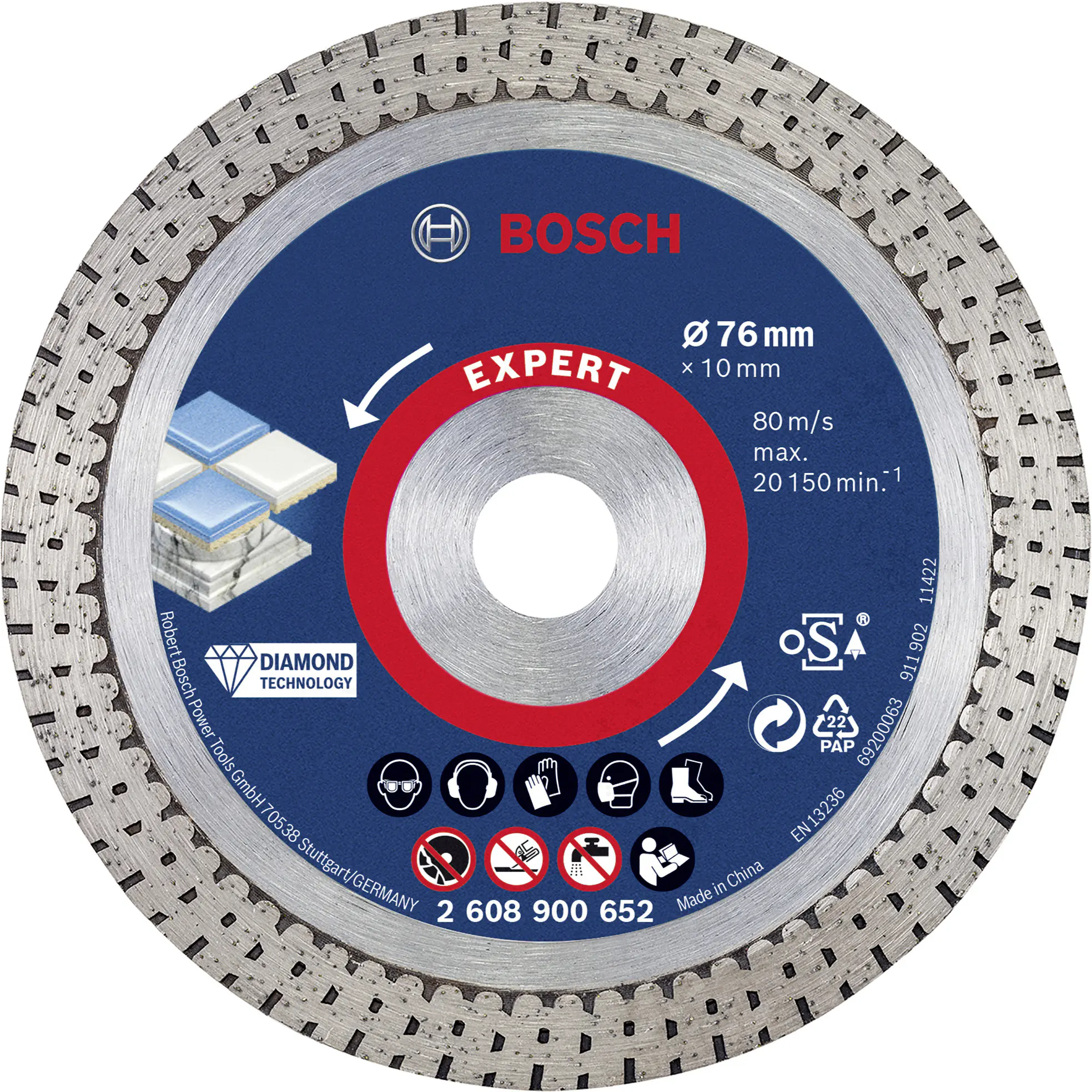 Bosch Expert Hardceramic-Diamanttrennscheibe Ø 76 mm Bohrung 10 mm