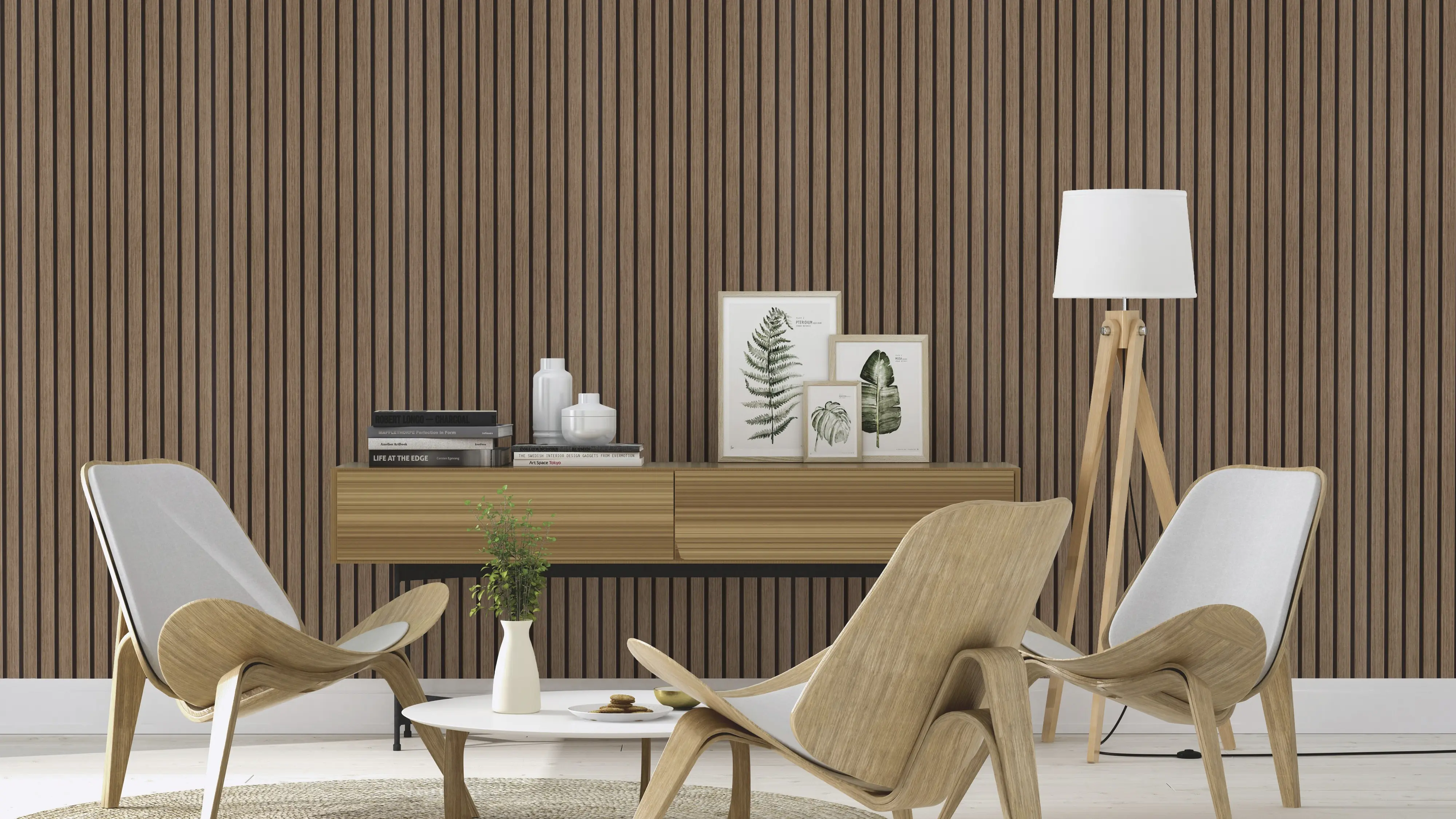 Tesa x Rasch selbstklebende Tapete Echo Akustikpaneele holzbraun 6 x 0,53 m 