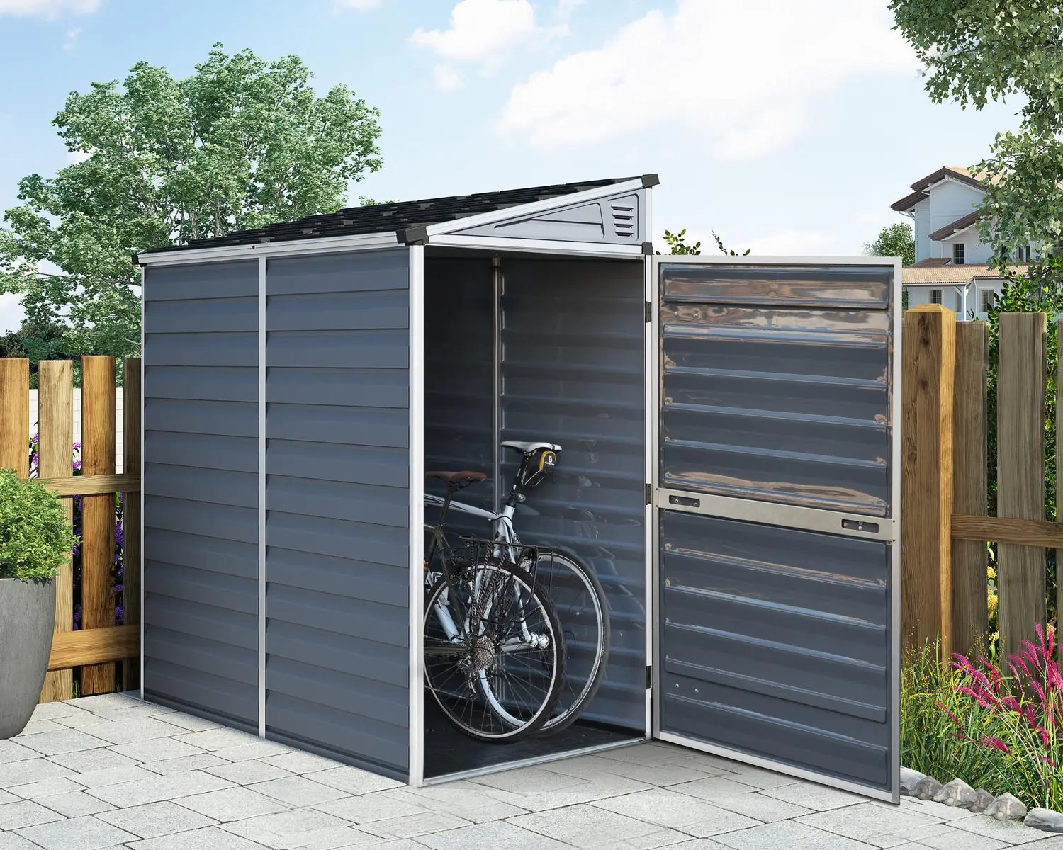 Canopia Gerätehaus Pent Alu grau 175 x 118 cm