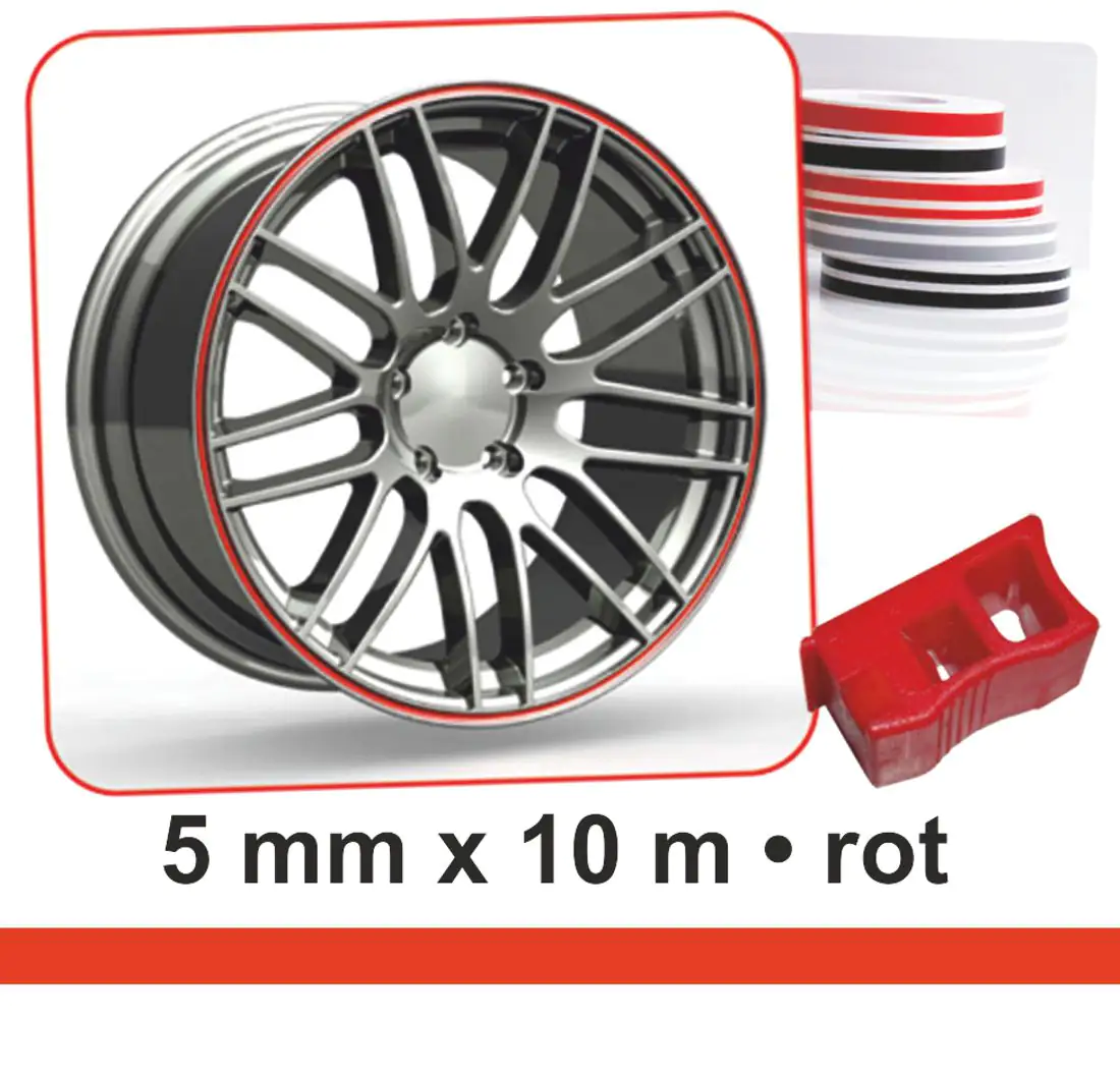 Hermann Schütz Zierstreifen Wheel-Stripes für Autofelgen rot 5mm x 10m