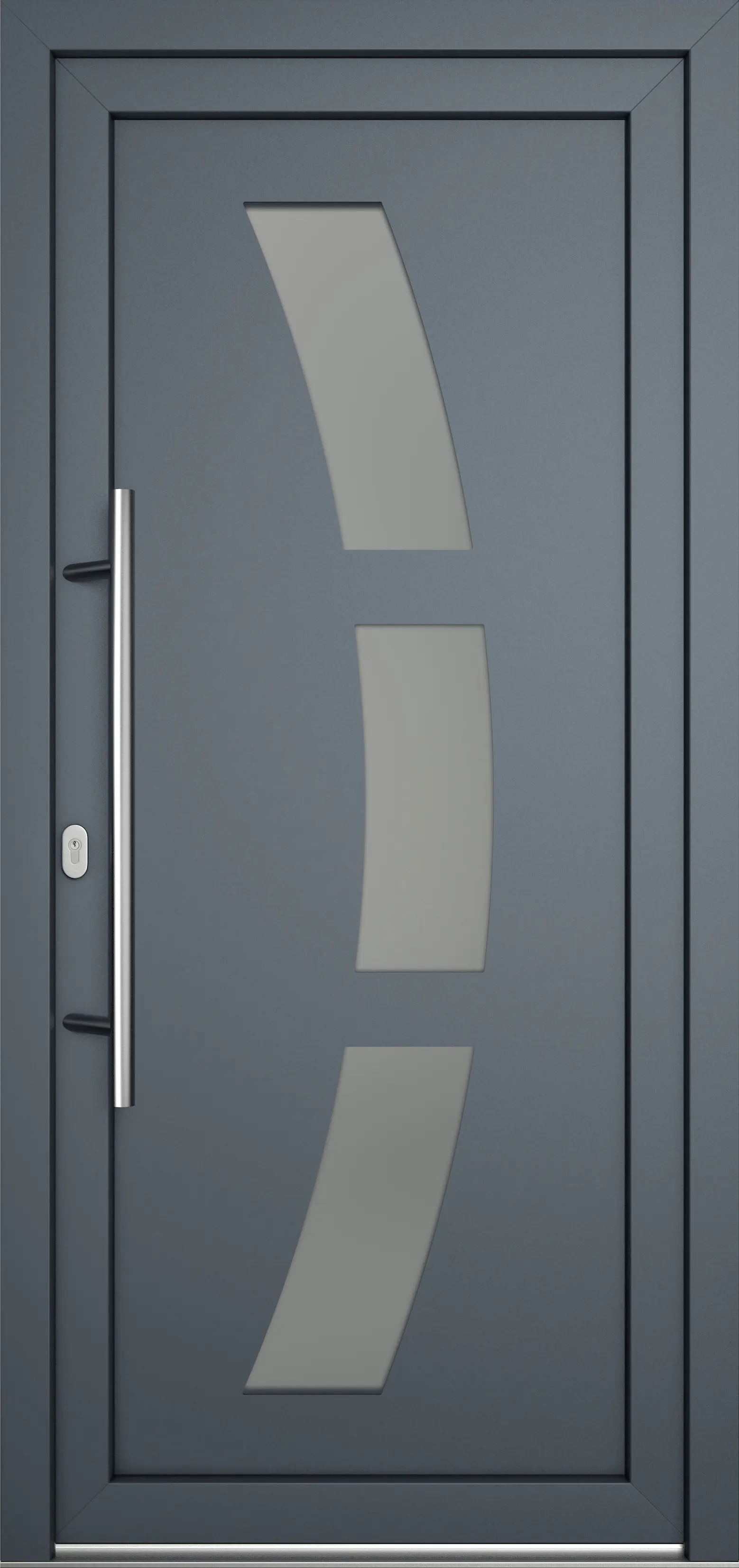 Meeth Haustür Optimal Pro PVC Modell 103 98 x 200 cm DIN Links weiß/titan