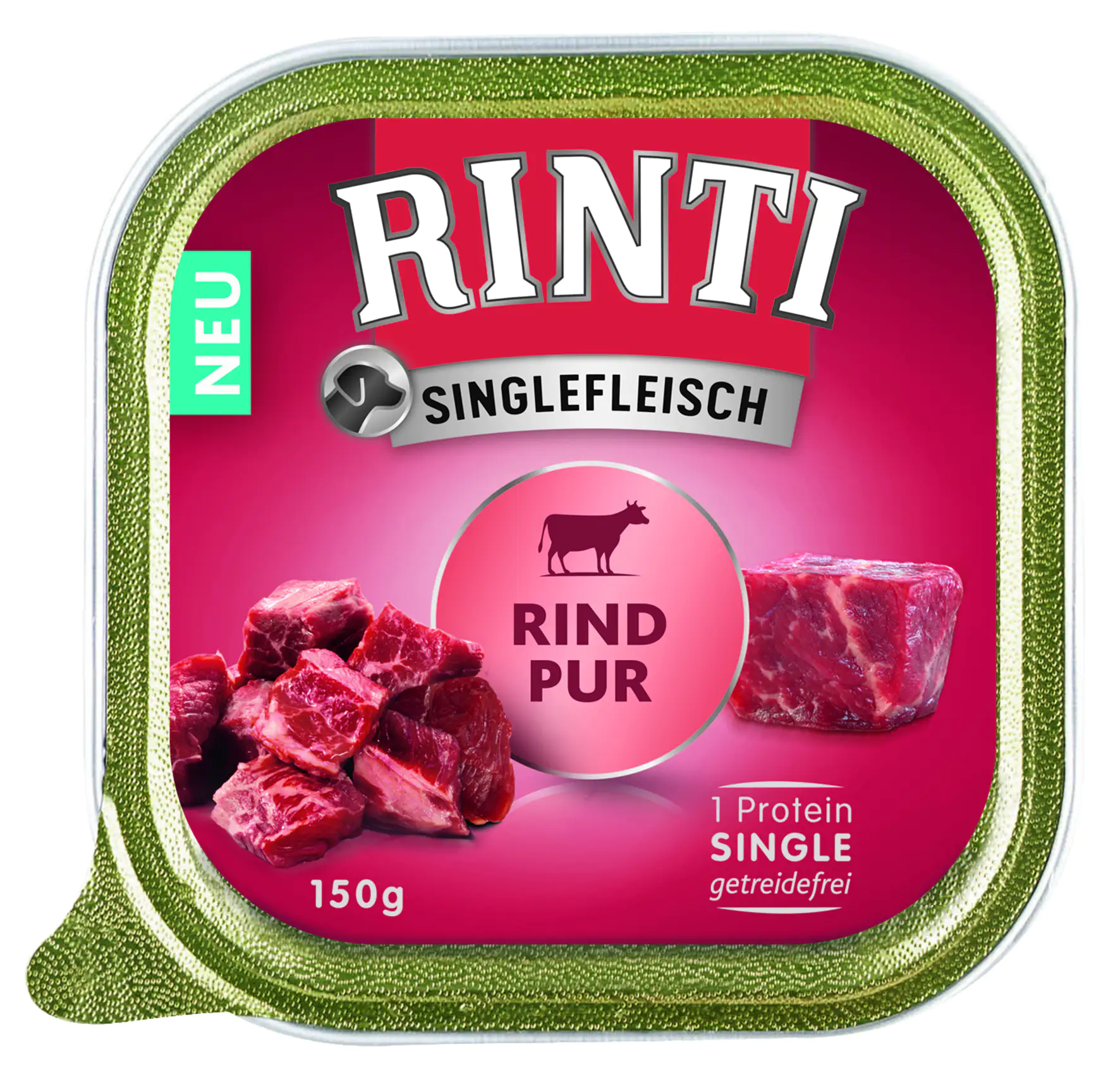 Rinti Singlefleisch Hundenassfutter Adult getreidefrei 150 g Rind