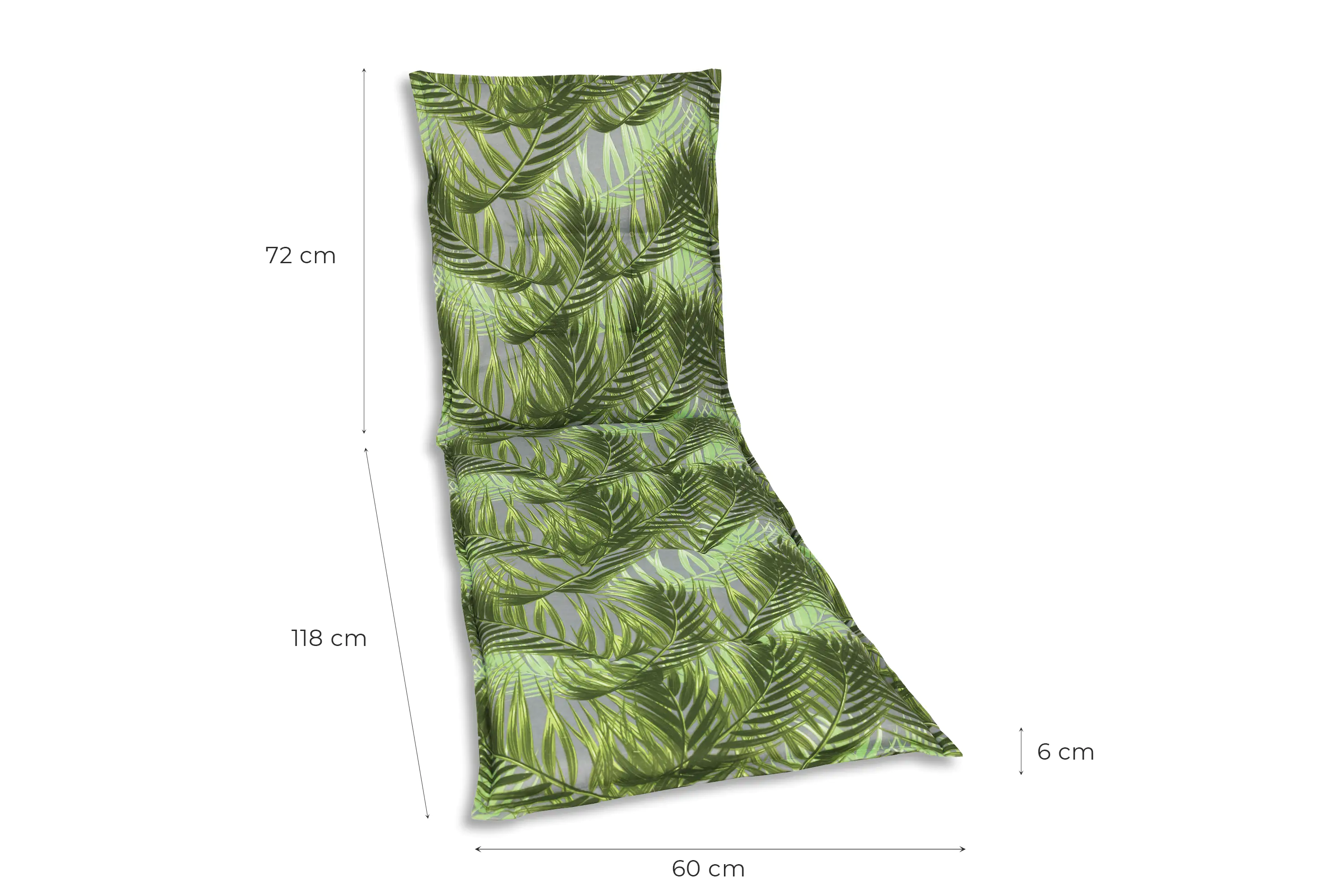 GO-DE Rollliegen-Auflage 60 cm x 190 cm x 6 cm, grün, palmy grün