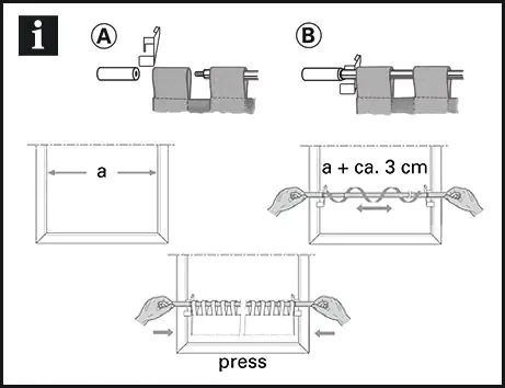 Gardinia Klemmstange Press & Go Filigrano Kugel, edelstahl, 50 - 80 cm