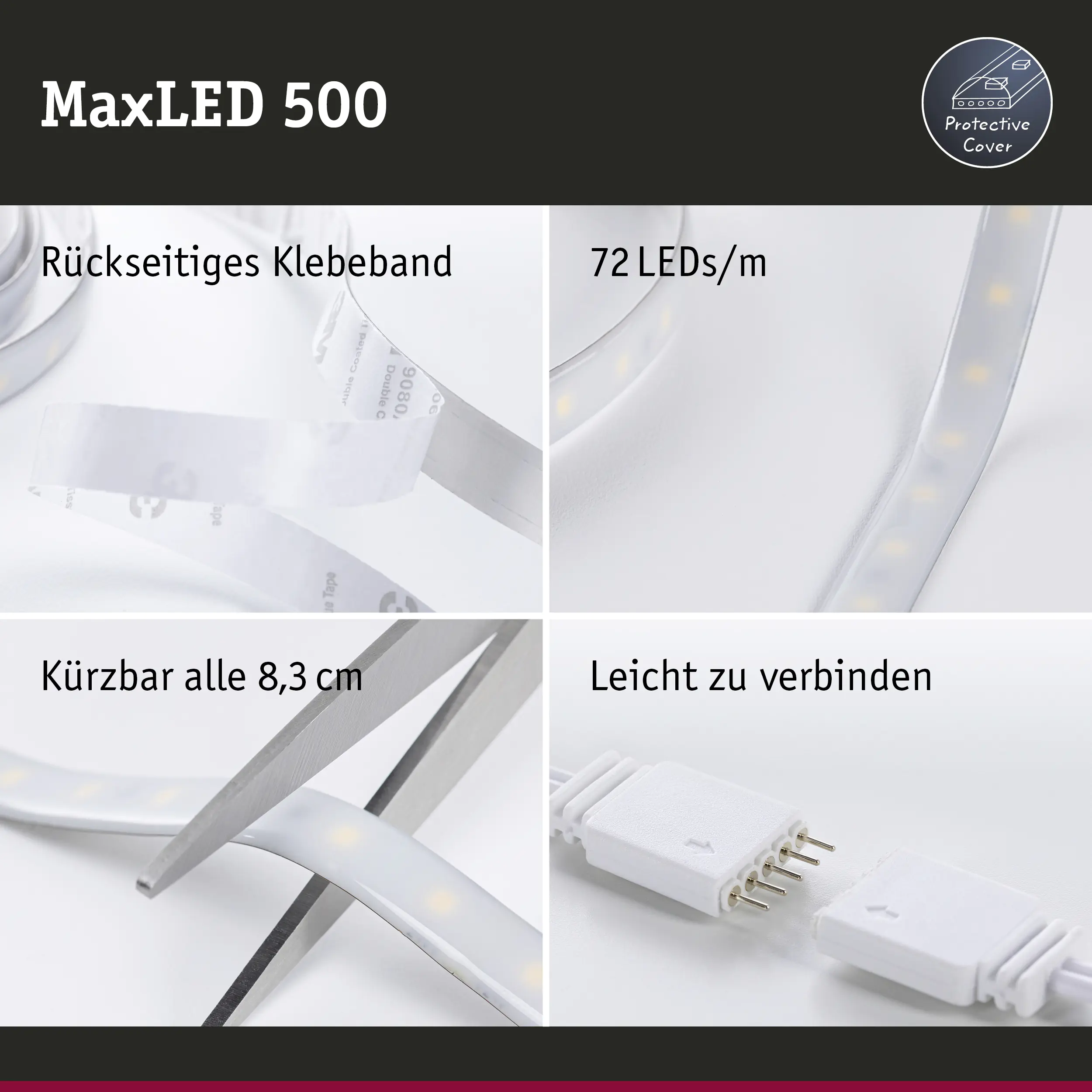 Paulmann MaxLED 500 Stripe 2,5 m RGBW IP44 Cover silber