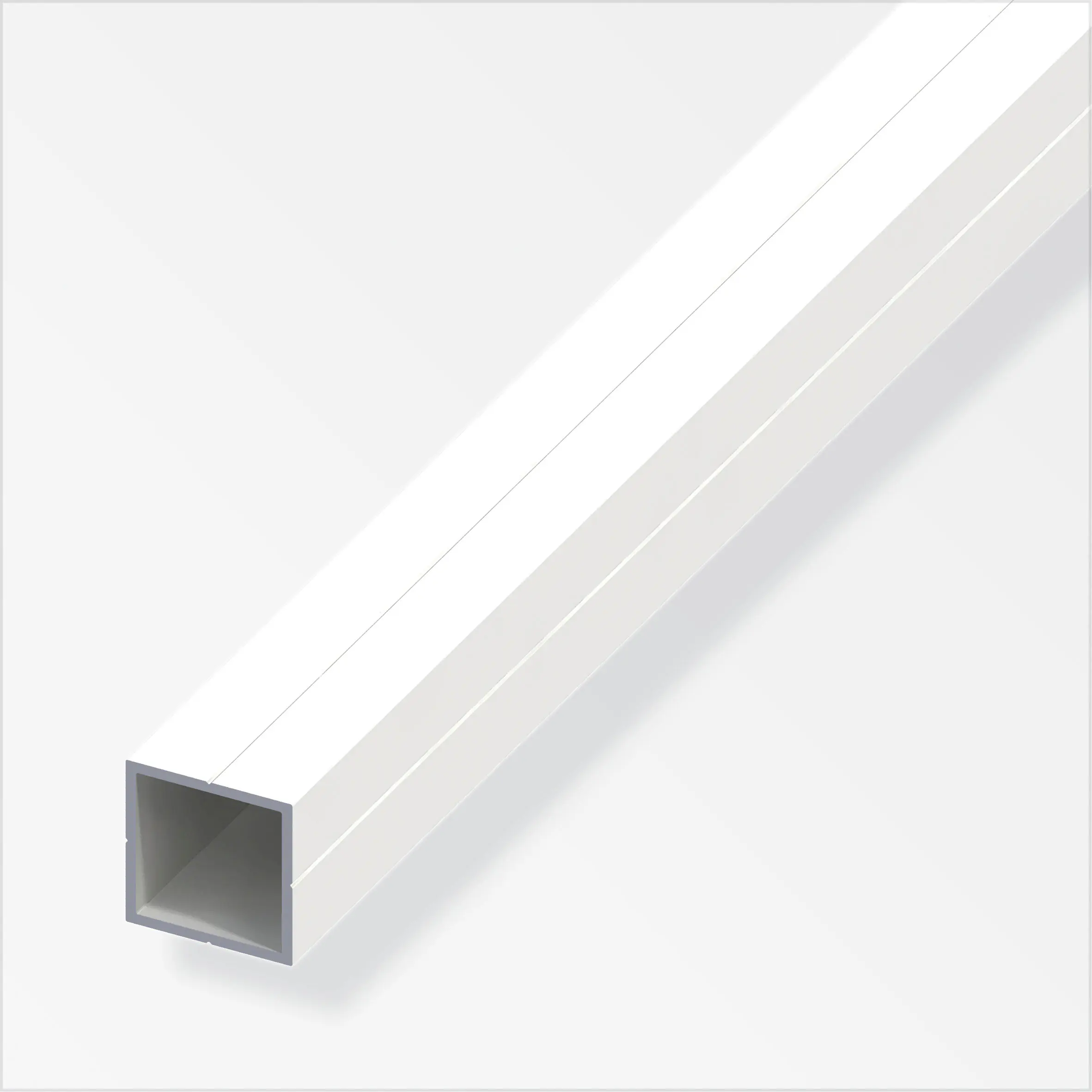 alfer Quadratrohr 1 m, 23.5 x 1.5 mm Aluminium beschichtet weiss
