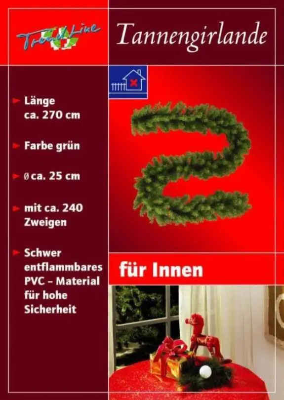TrendLine Weihnachtsgirlande grün 270 x 25 cm