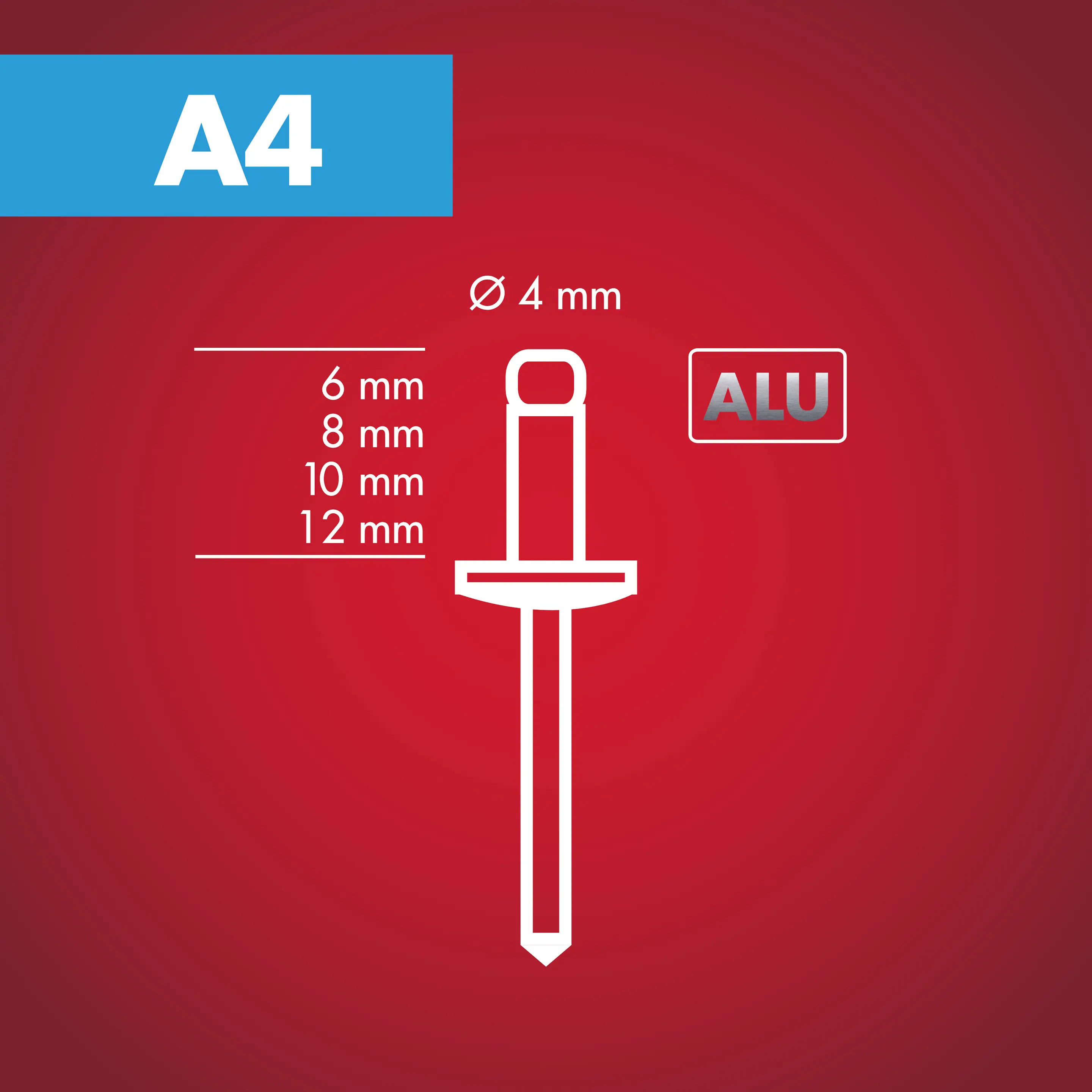 Arrow Blindniete Typ A3 Ø 4 x 6 mm Aluminium 100 Stück