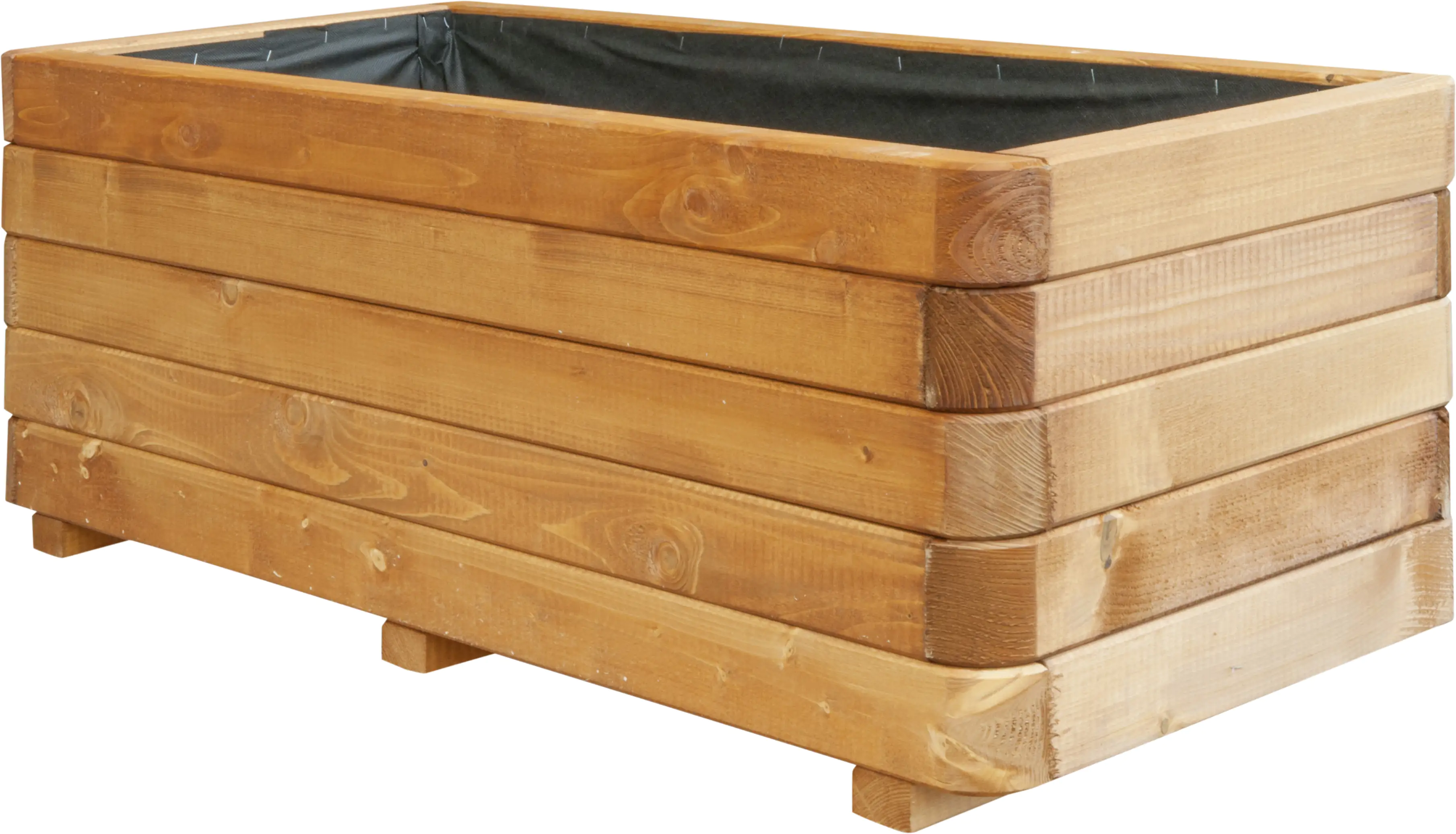 Pflanzkasten Ingo 100 x 45 cm gelb gebeizt mit Wurzeltuch