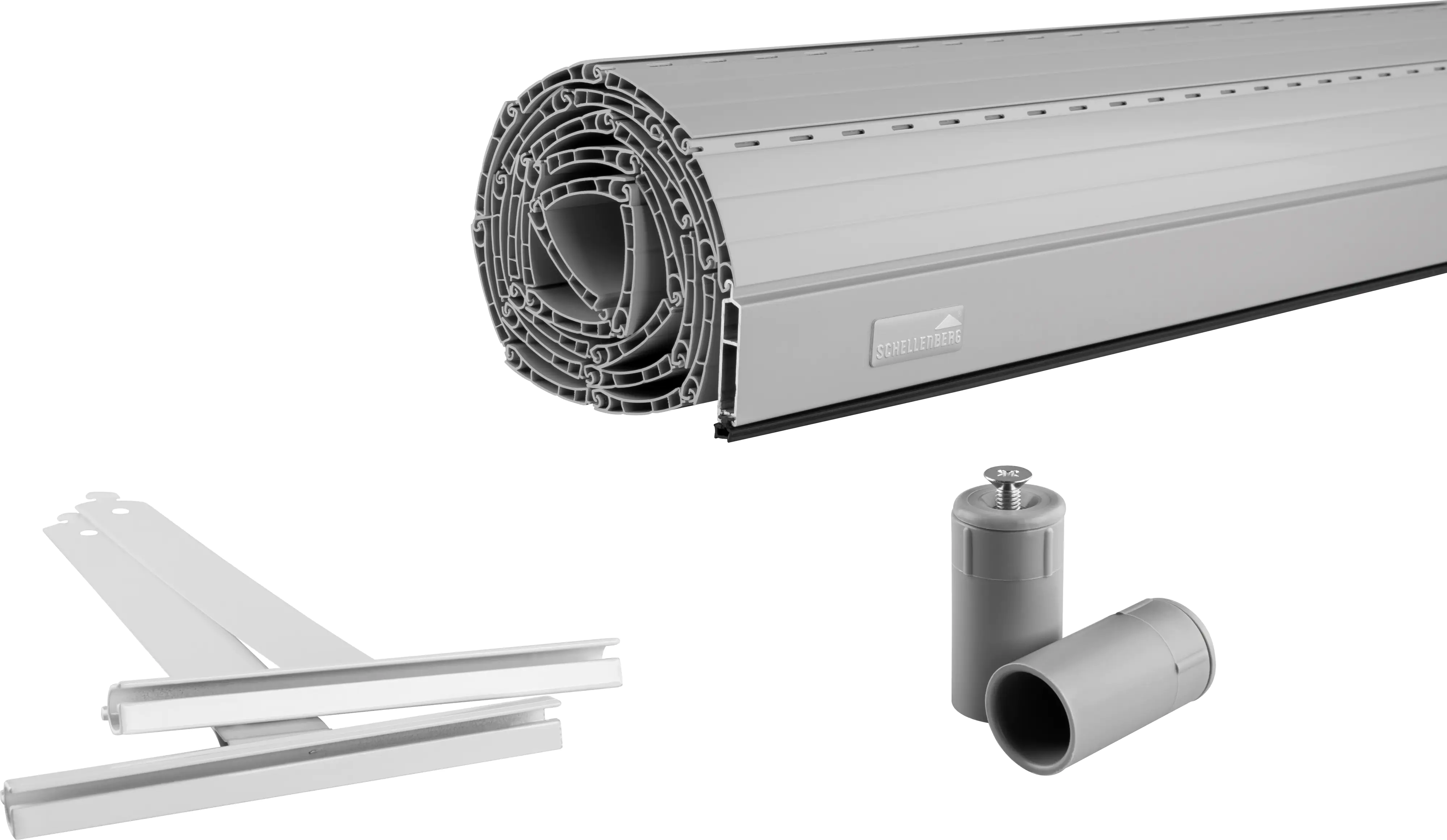 Schellenberg Rollladenpanzer komplett Set für System Mini 100 x 120 cm grau