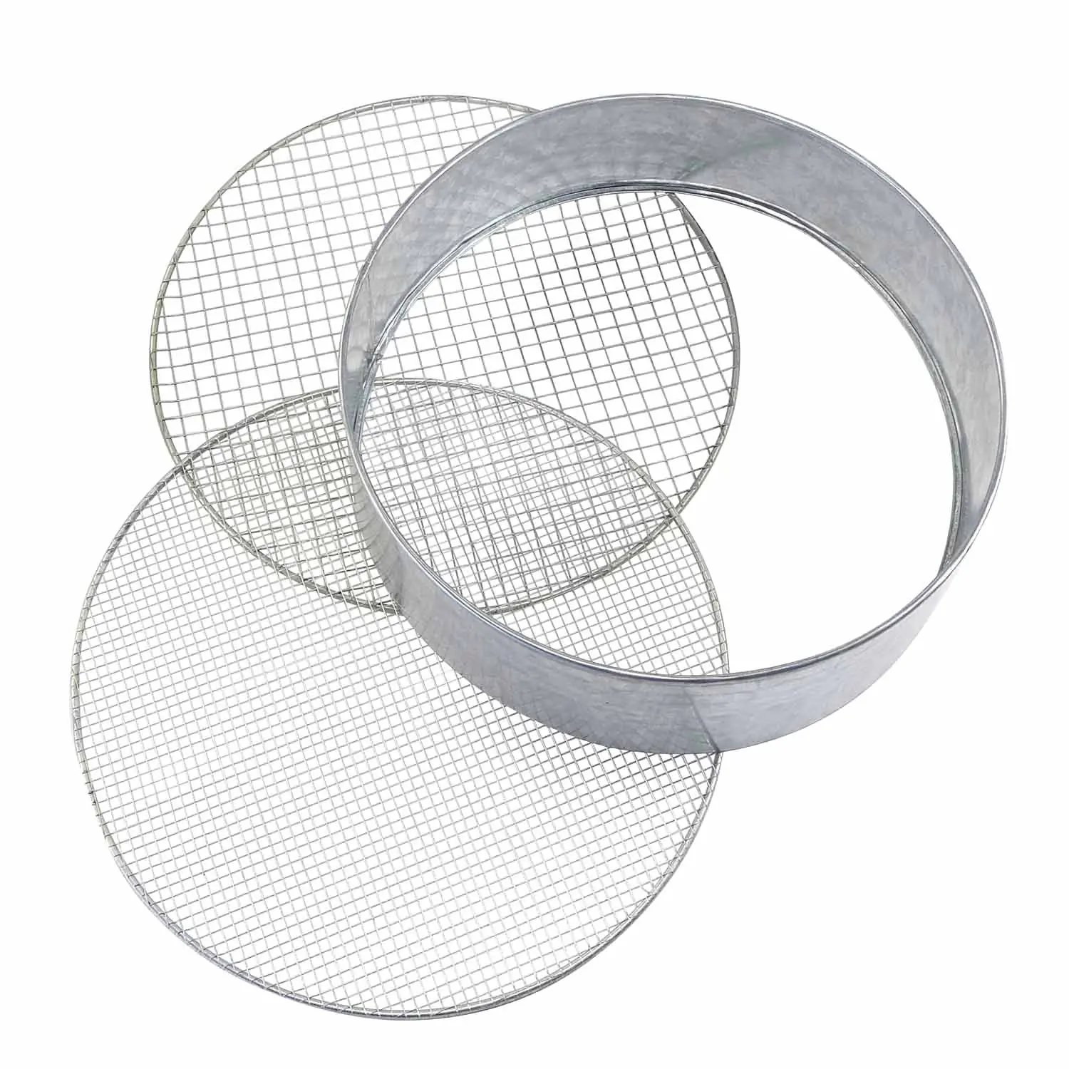 Metallrandsieb mit Wechselgitter verzinkt, Ø 39 cm