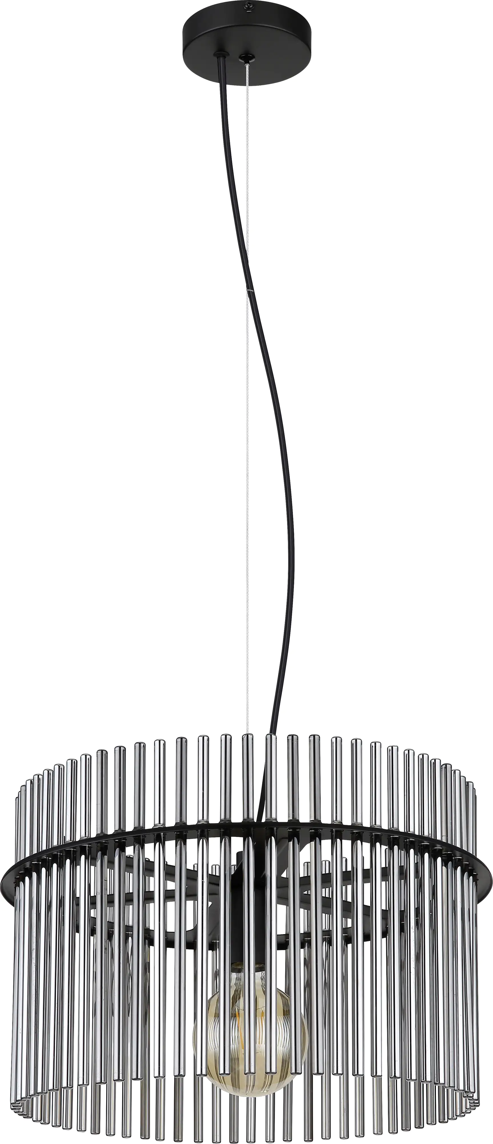 Globo Hängeleuchte Gorley schwarz chrom 40 x 150 cm E27