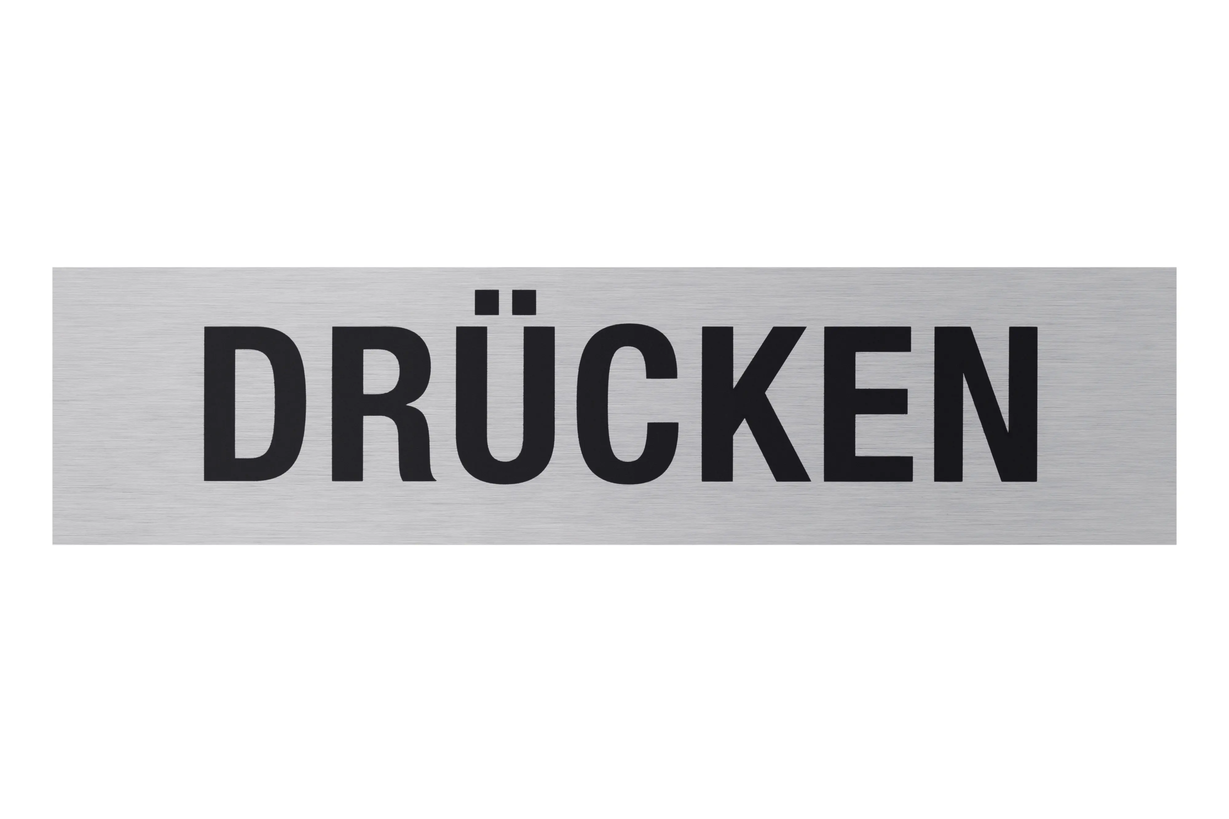 Conmetall Aufkleber Drücken Aluminium 16 x 4 cm edelstahl-optik