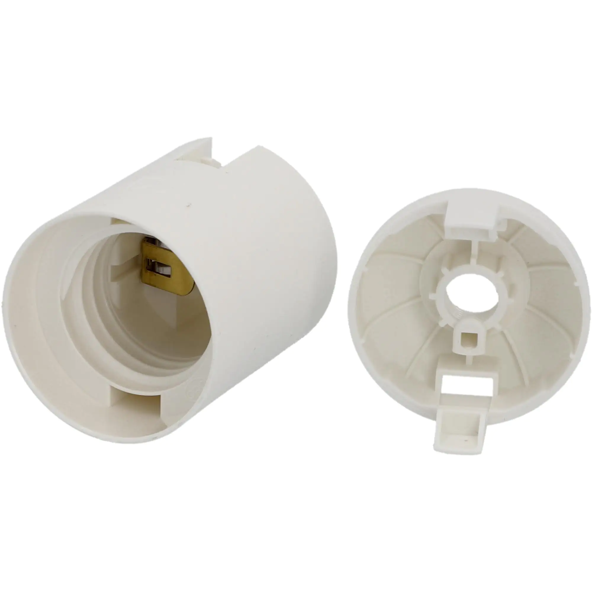 Lampen-Fassung Glattmantel E 27, weiß