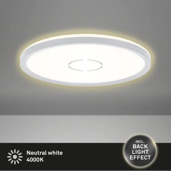 Briloner Slim LED Panel Free silber Ø 29,3 cm mit Backlight-Effekt