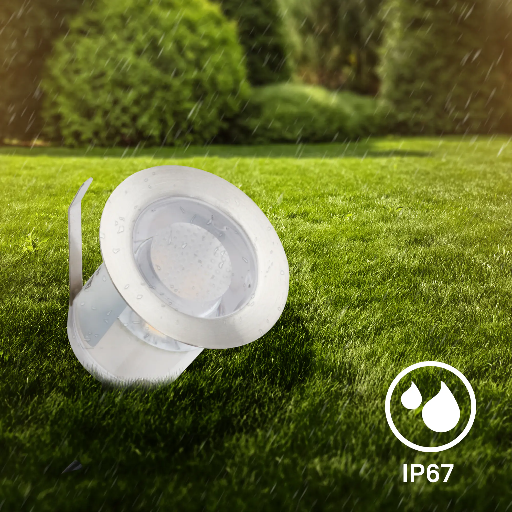 Briloner LED Außen-Bodenstrahler Kebony Connect to Shine 3er Starterset 0,6W warmweiß