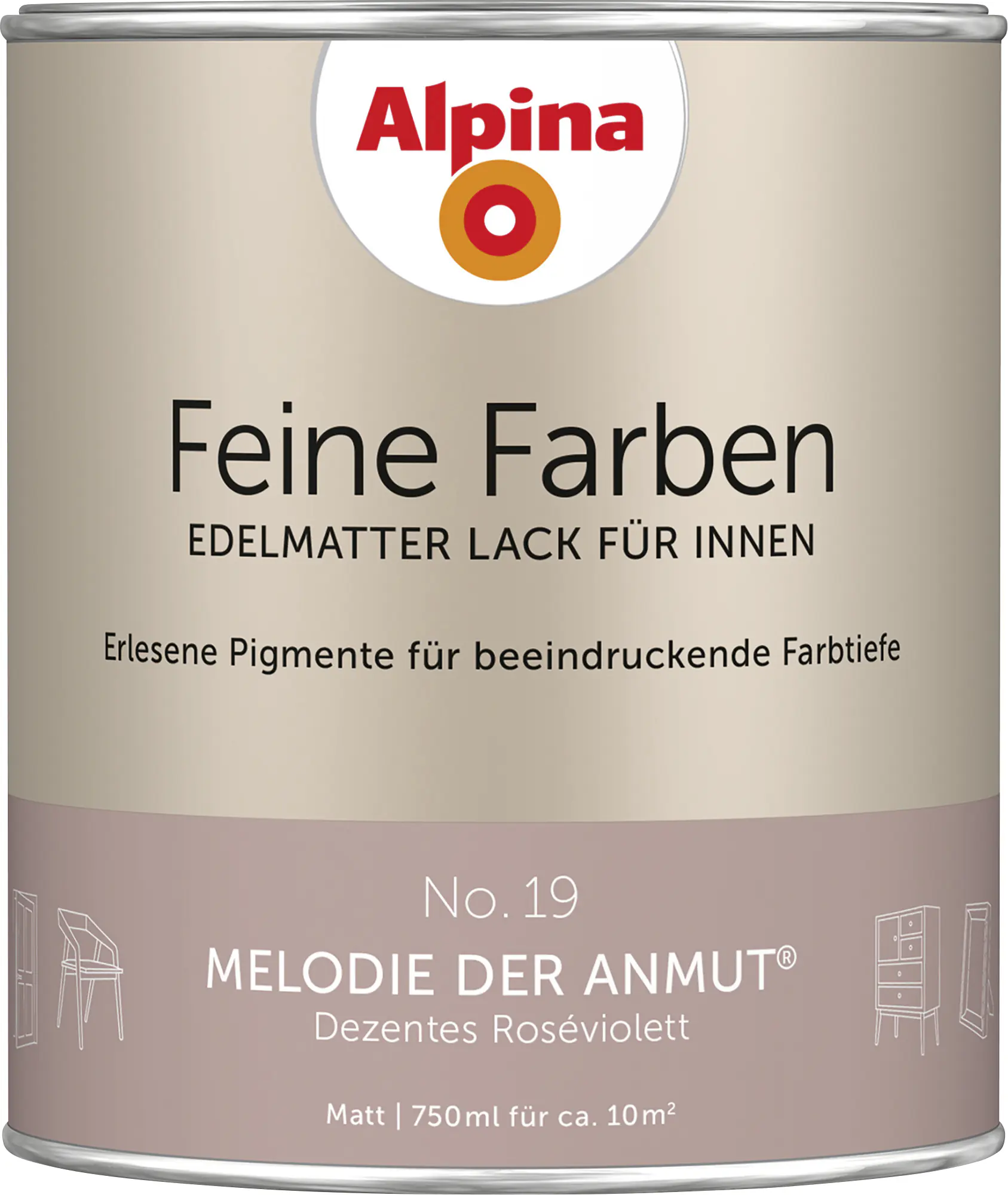 Alpina Feine Farben Lack No. 19 Melodie der Anmut - roséviolett 750 ml