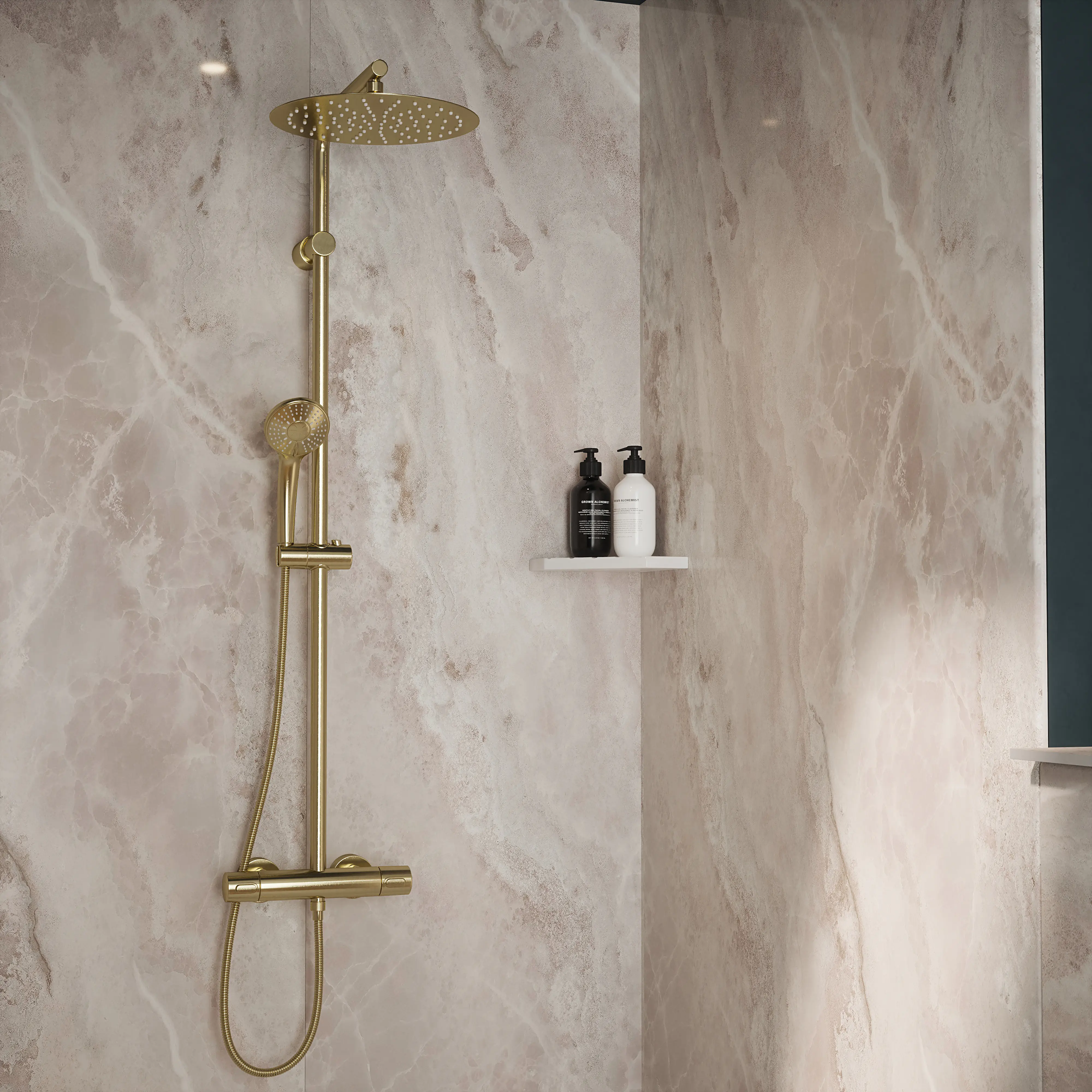 Wetwall Elite Wandpaneel  Onyx Grey 16 x 242 cm mit abgerundeter Abschlusskante