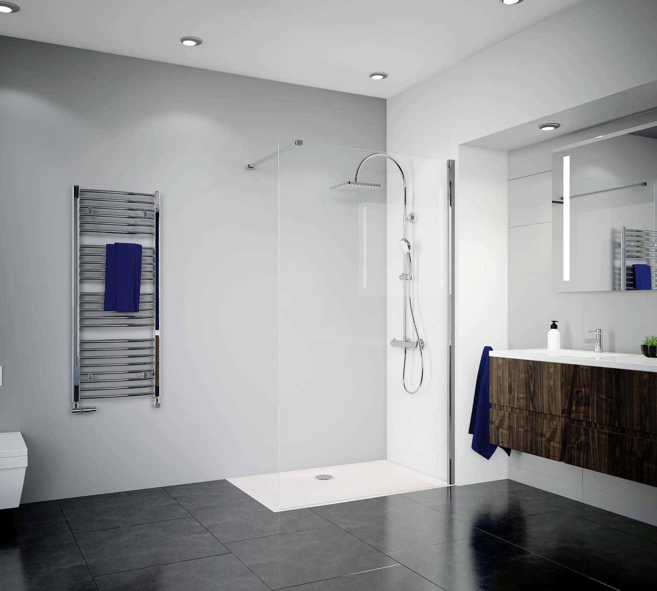 Breuer Panorama Duschwand 120 x 200 Alu chrom Klarglas inkl. CER+