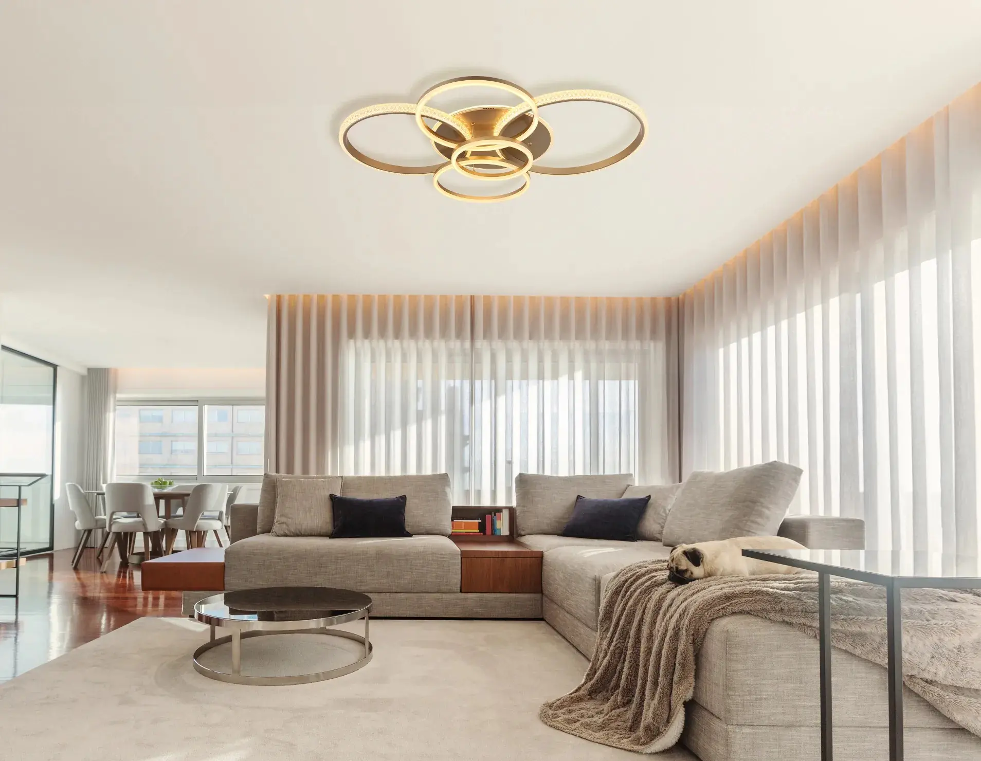 Globo LED Deckenleuchte Lorelei champagnerfarben