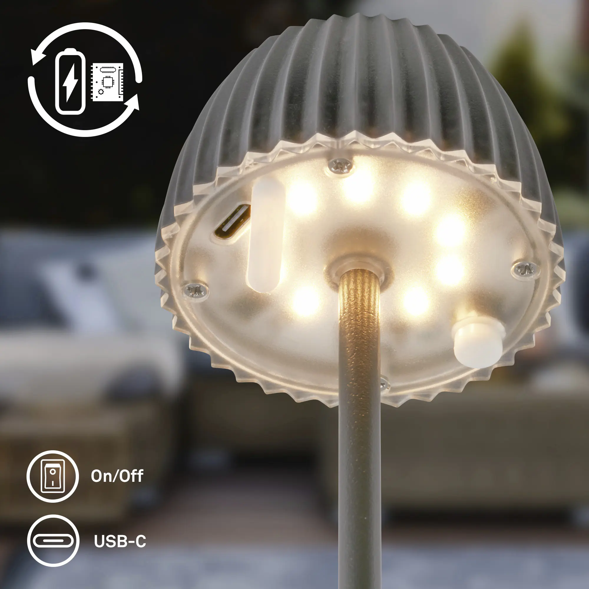 Briloner LED-Gartenleuchte Spießleuchte Riffle anthrazit dimmbar 