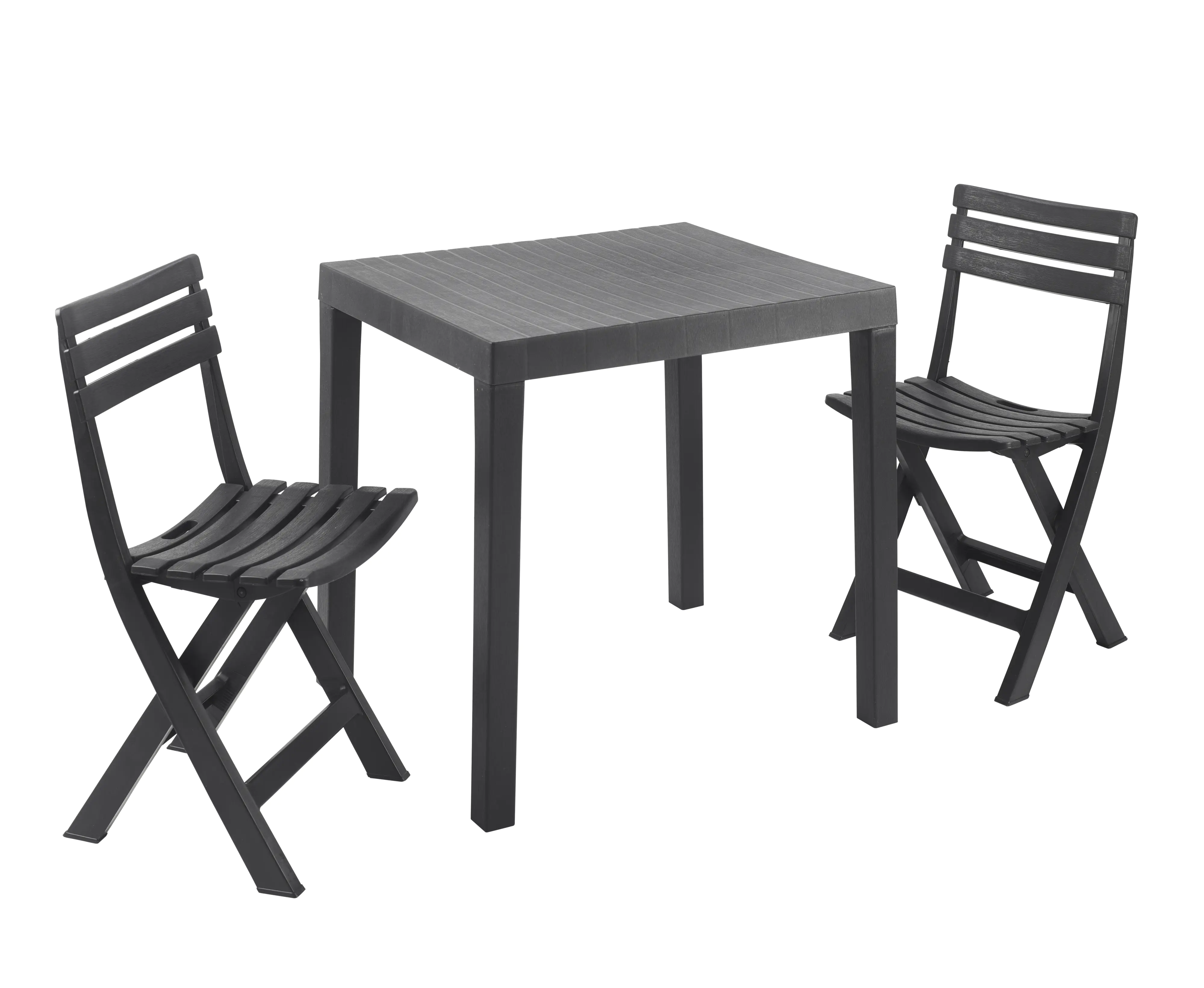 Progarden Balkonmöbel-Set Club anthrazit 3-teilig polypropylen