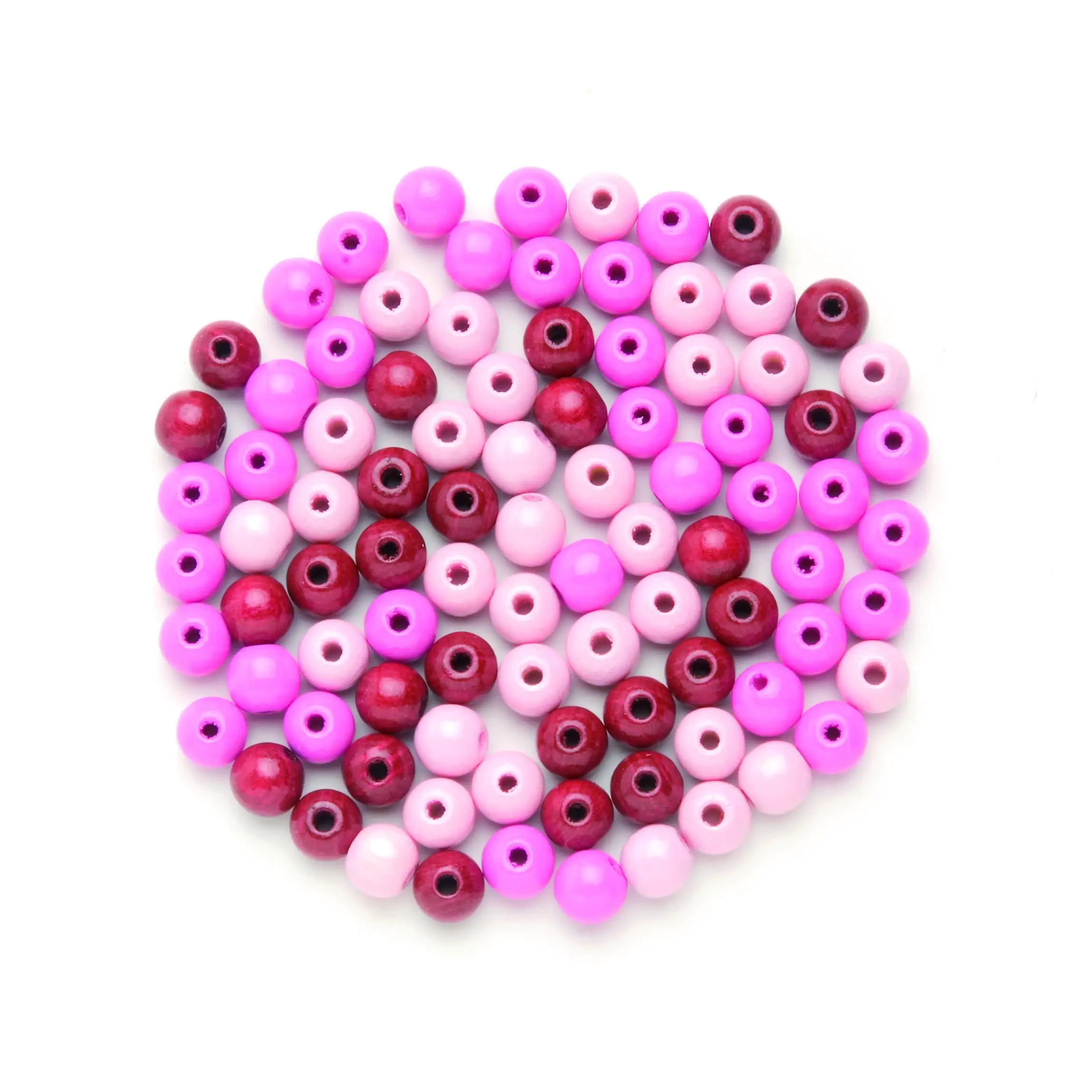 Glorex Holzperle rosa mix 10 mm  - 47 Stück
