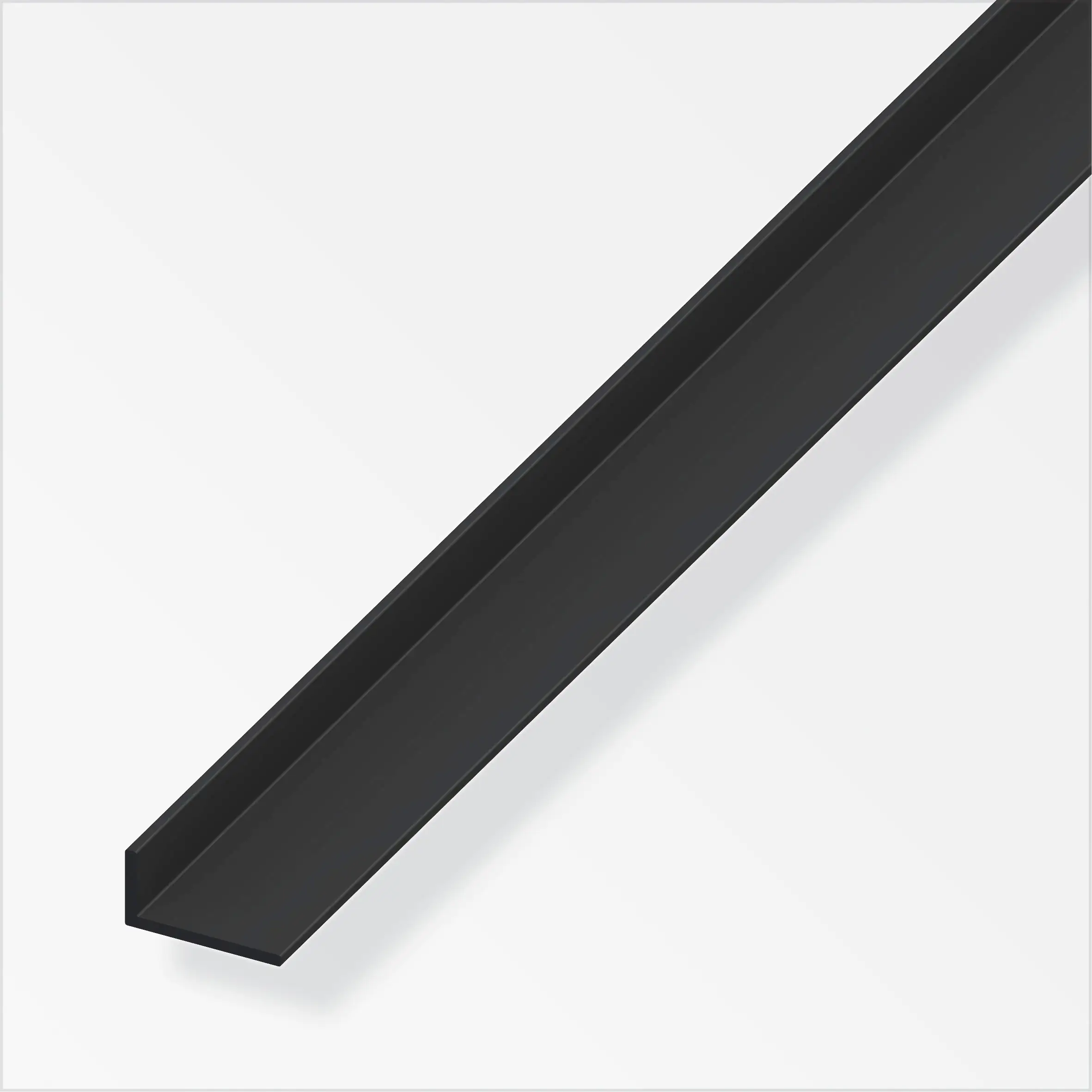 alfer Winkel 2 m, 20 x 10 mm PVC (Kunststoff) glatt schwarz
