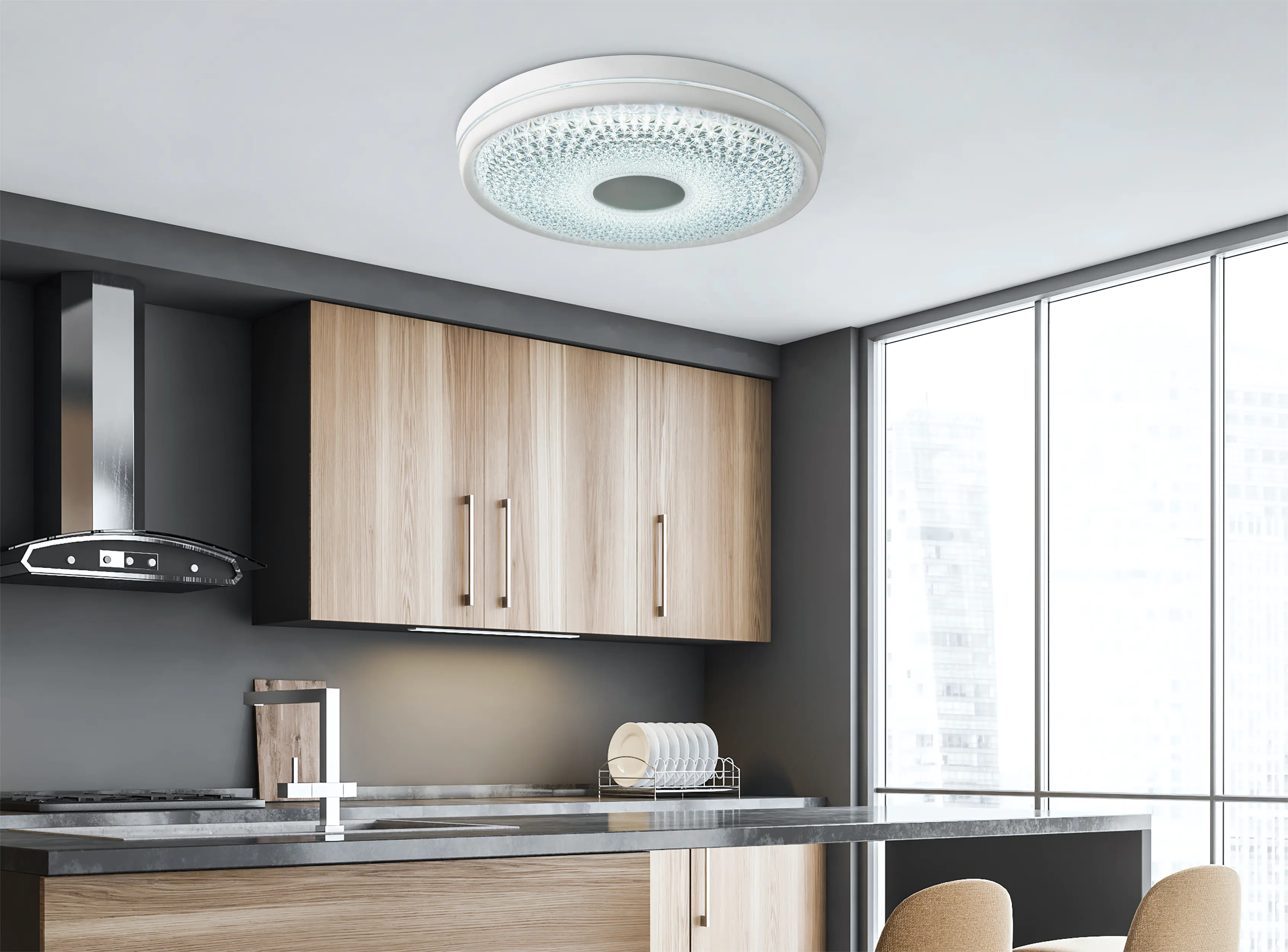 Light&More LED Deckenleuchte Boise 45W Ø 51cm, weiß