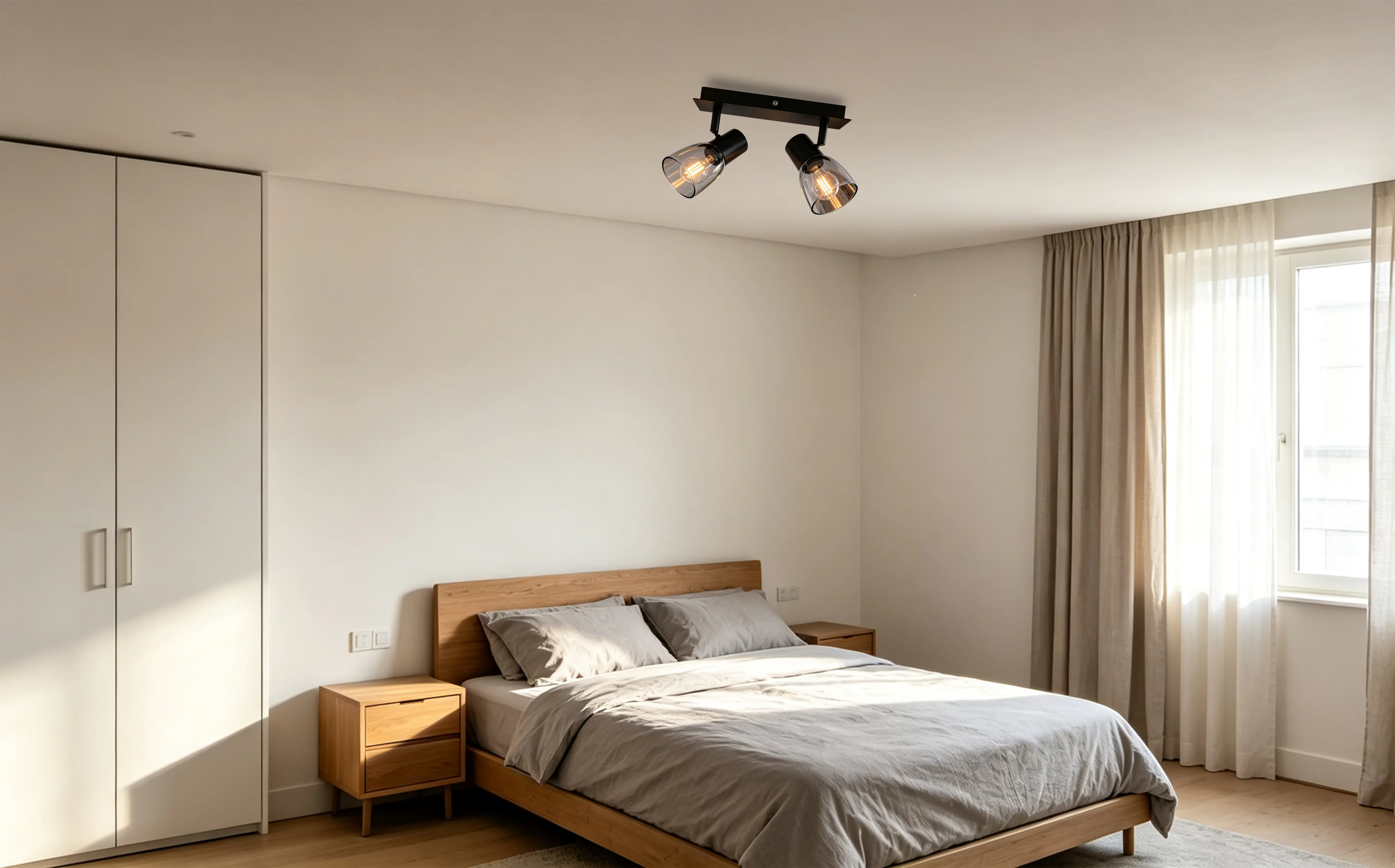 Primaster LED-Deckenlampe 2er Spot Miami E14 20 x 12,5 cm schwarz