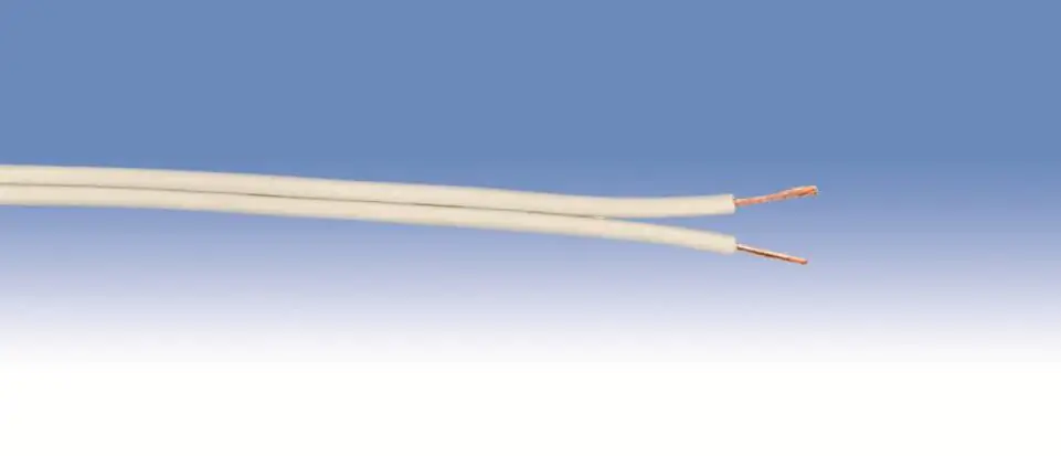 Zwillingsleitung isolierte Litze 2 x 0,75 - 25 Meter weiß