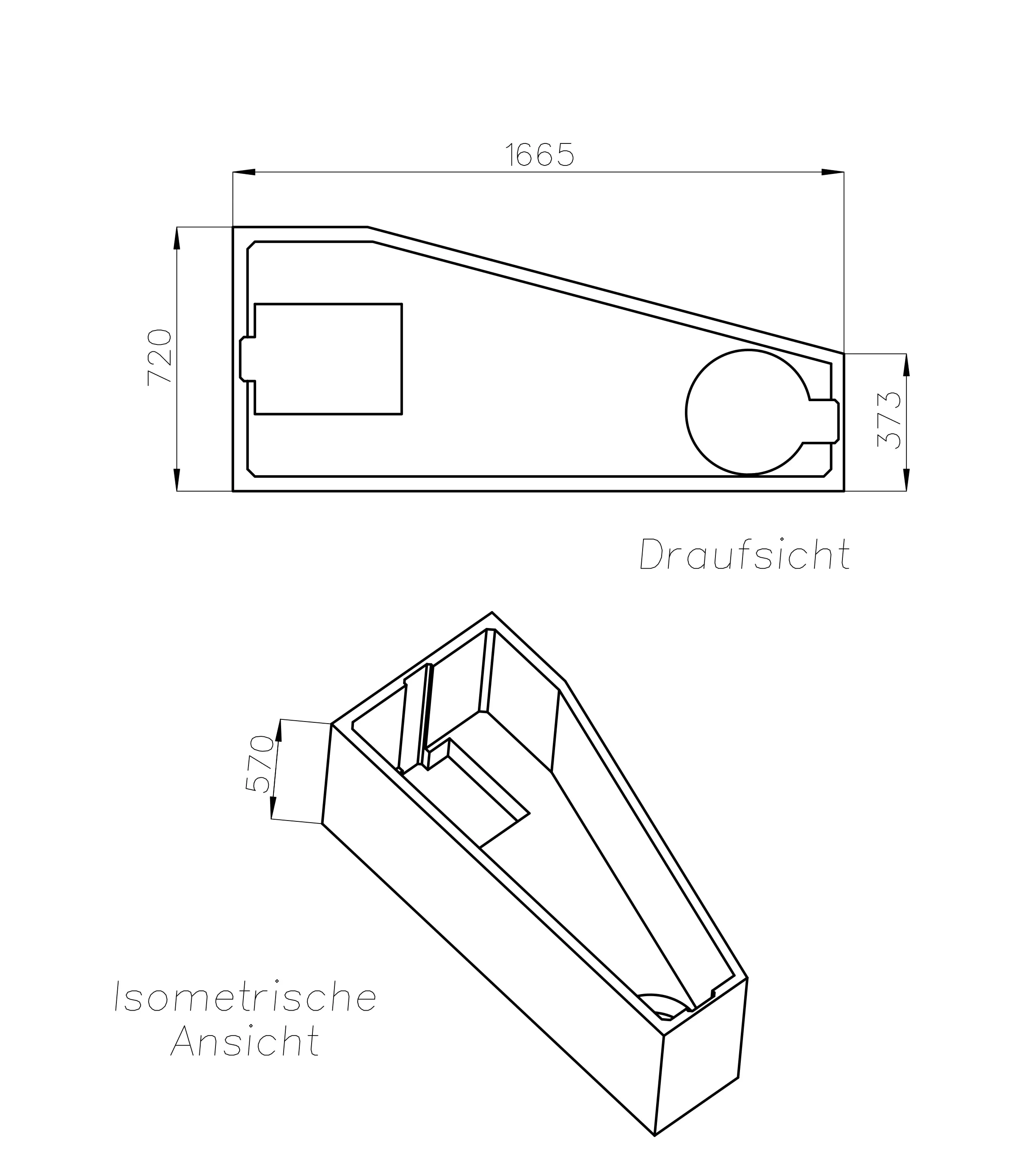 Ottofond Wannenträger Koala Vario 1665 x 720 mm
