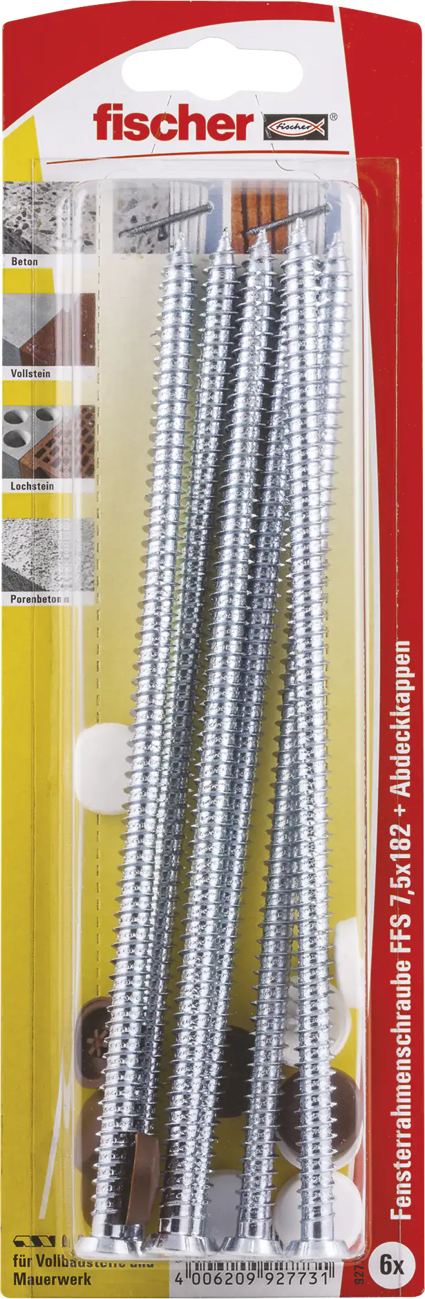 Fischer Fensterrahmenschrauben 7.5 x 182 mm TX 30 - 6 Stk.