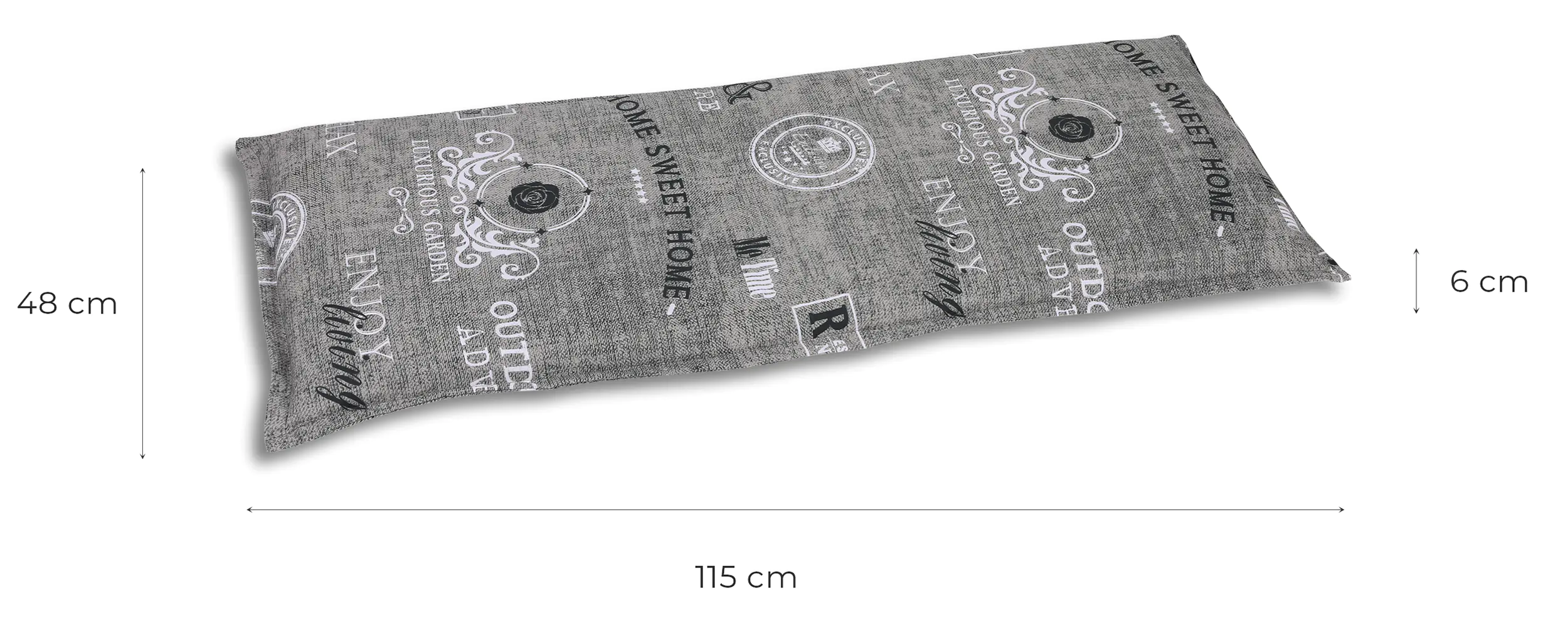 GO-DE Bankauflage 115 x 48 x 6 cm grau